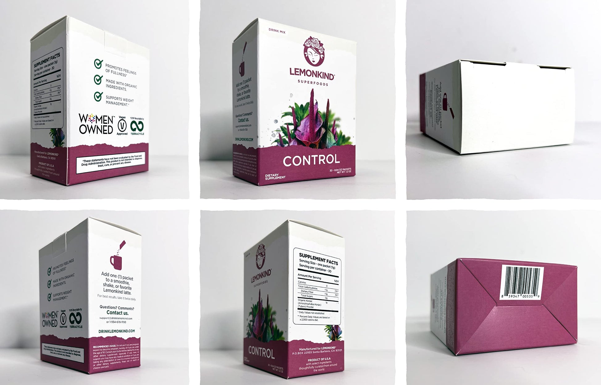 LEMONKIND Organic Zero Calorie Control - Healthy Supplement for Controling Snacking LEMONKIND