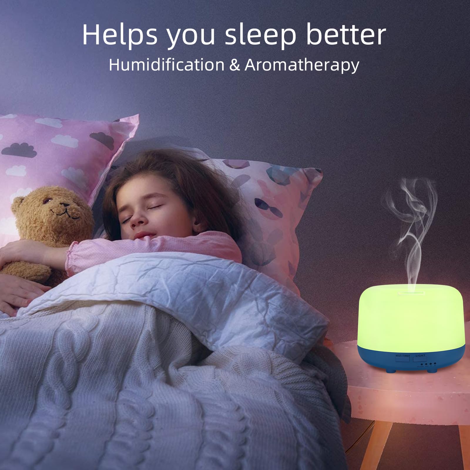 Marchred 300ML Essential Oil Diffuser with Remote Control, 7 LED Color Changing Light Marchred