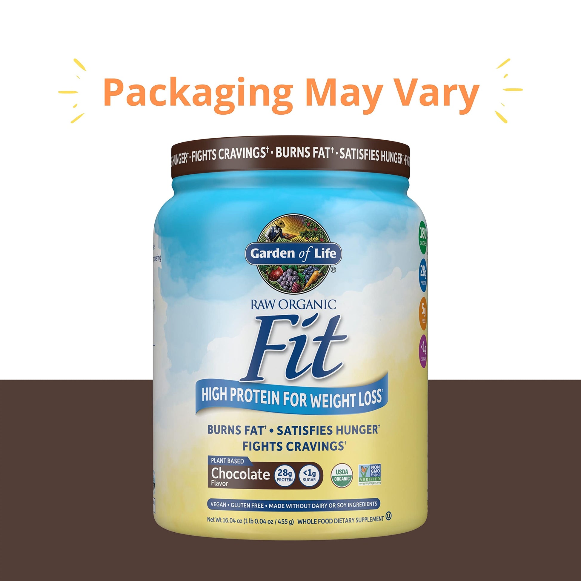 Garden of Life Raw Organic Fit Vegan Protein Powder Chocolate, 28g Plant Based Protein Garden of Life
