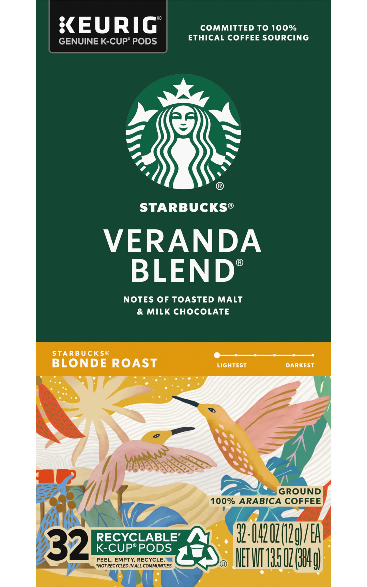 Starbucks Veranda Blend Coffee K-Cups,4/24 Pack-96 K-Cups Starbucks