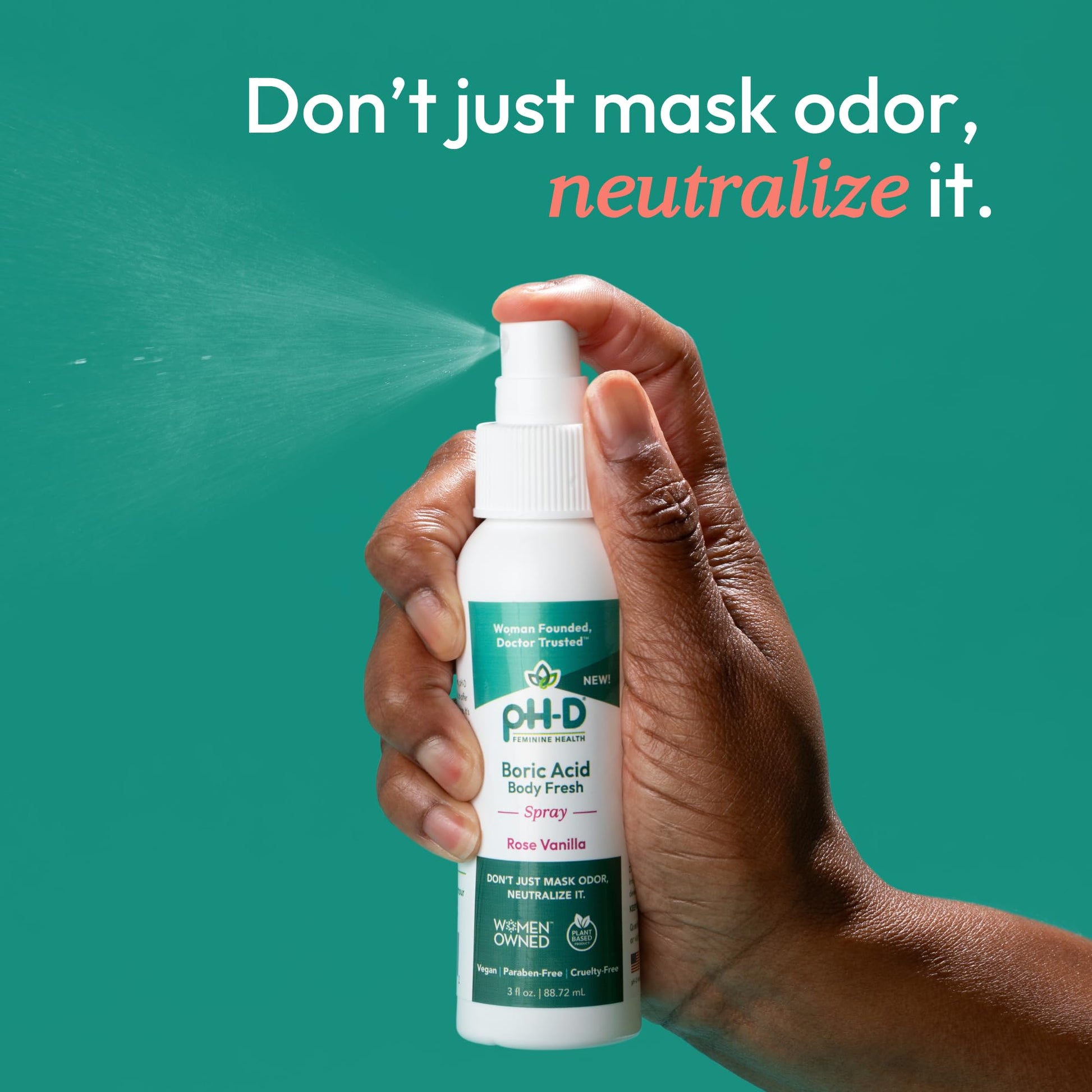 pH-D Feminine Health - Boric Acid Body Fresh Spray - Vegan, Paraben-Free, Plant Based pH-D Feminine Health Support
