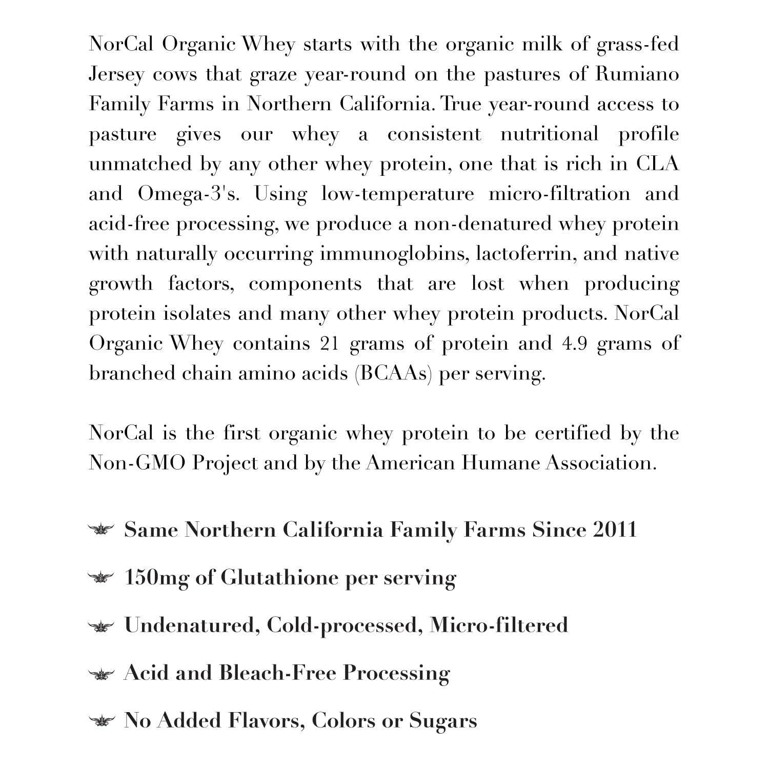 NorCal Organic Unflavored Whey Protein - 2lbs Bulk | 100% Grass-Fed, USDA Certified NorCal Organic