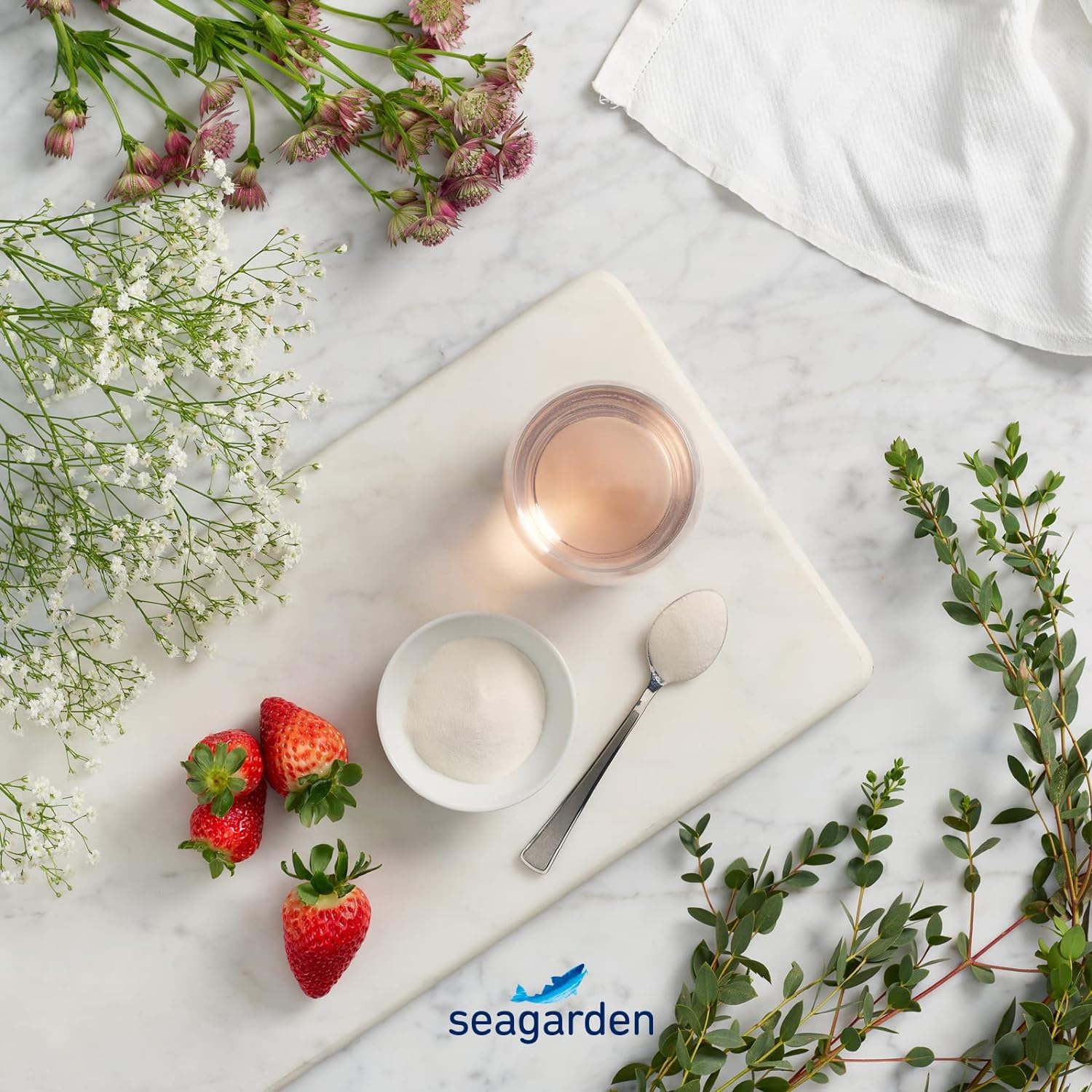 Seagarden Marine Collagen Powder + Vitamin C | Collagen Peptides Powder (Type I & III) SEAGARDEN