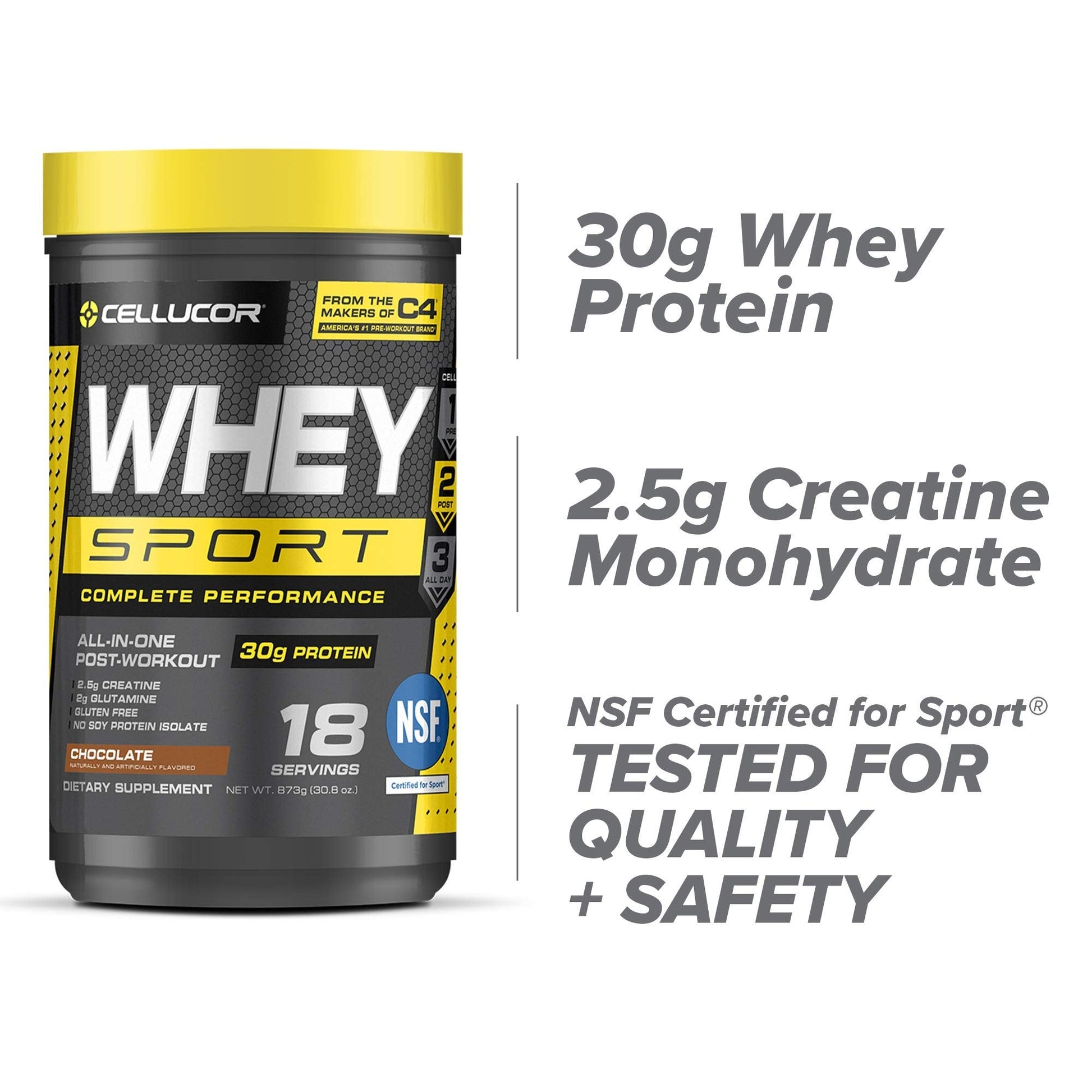 Cellucor Whey Sport Protein Powder Chocolate | Post Workout Recovery Drink with Whey Cellucor
