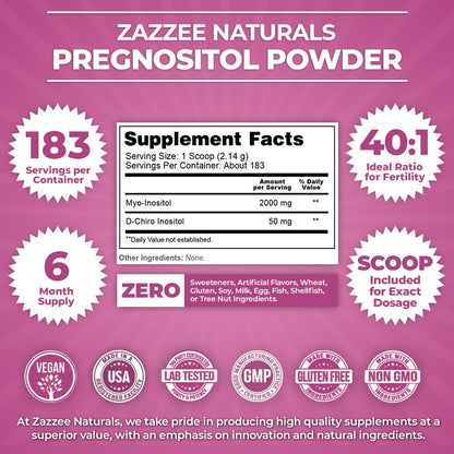 Zazzee PREGNOSITOL Powder and Extra Strength Prenatal Multi Complex