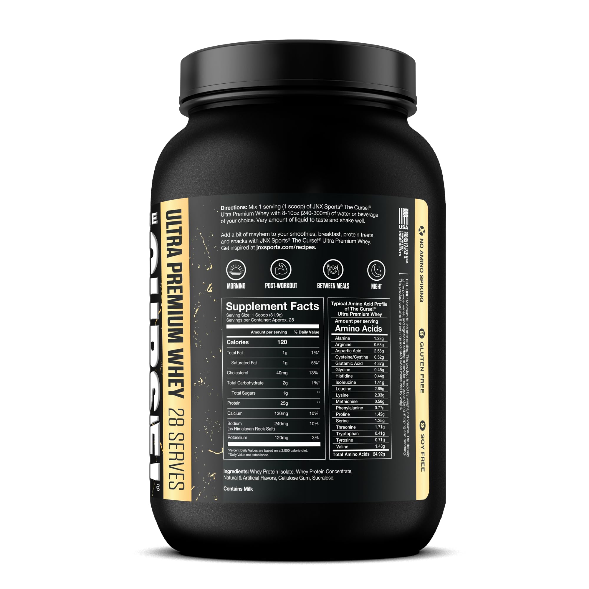 JNX SPORTS The Curse! Ultra Premium Whey Protein Powder Vanilla Bean 2lb | 25g Protein JNX SPORTS