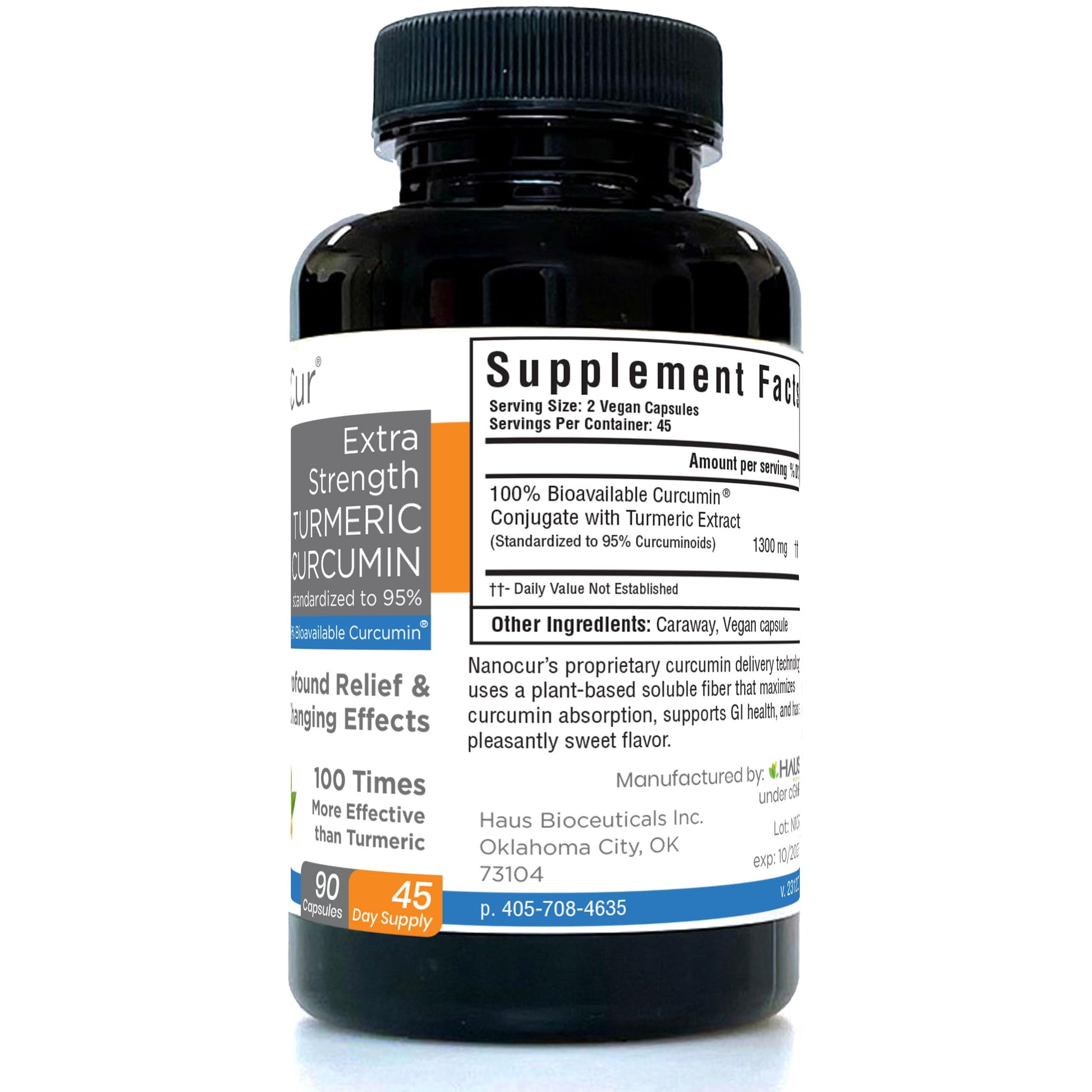 Nanocur Turmeric Curcumin - 100x More Active Than Turmeric, 170% More Active Than Nanocur