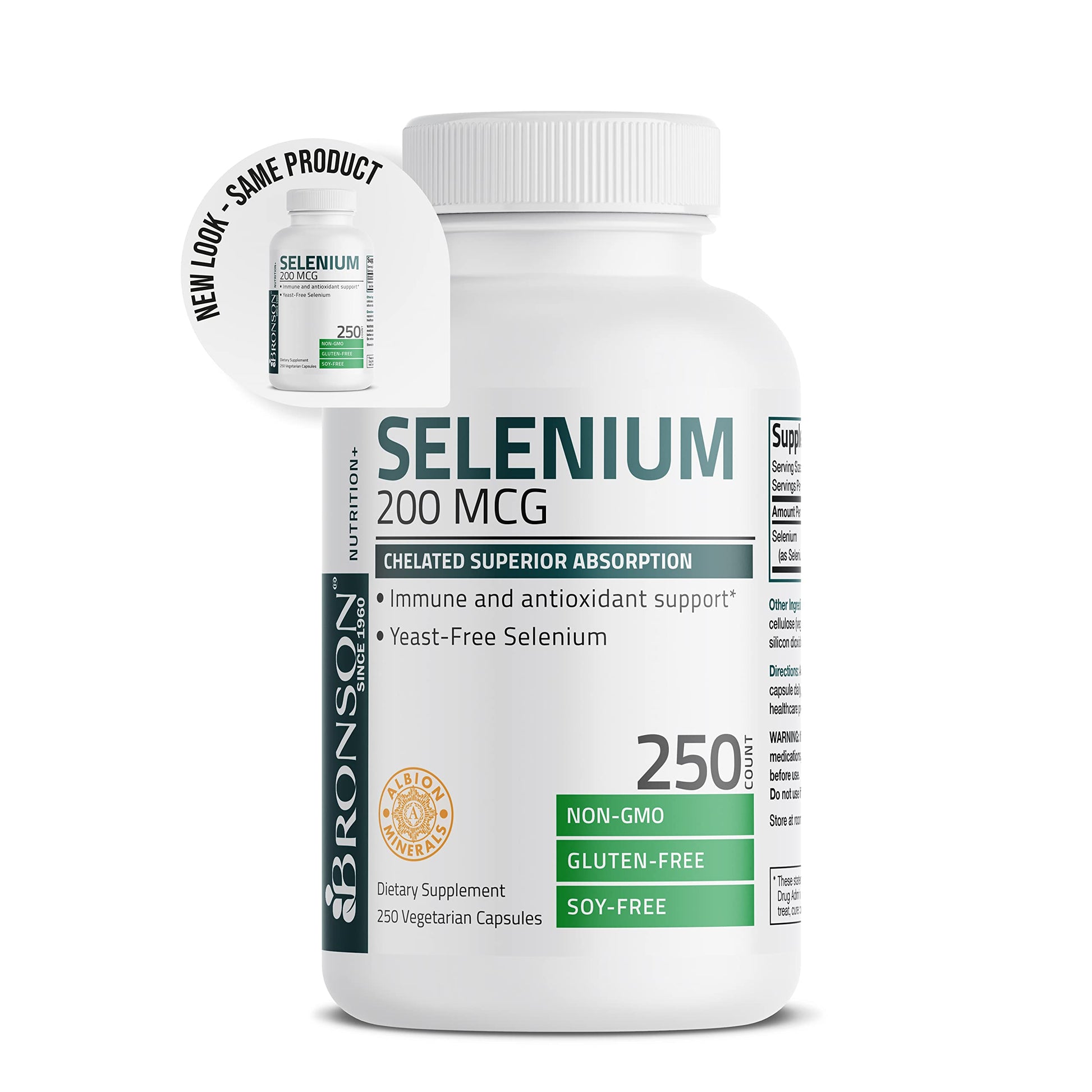 Bronson Selenium 200 mcg – Yeast Free Chelated Amino Acid Complex - Essential Trace Bronson