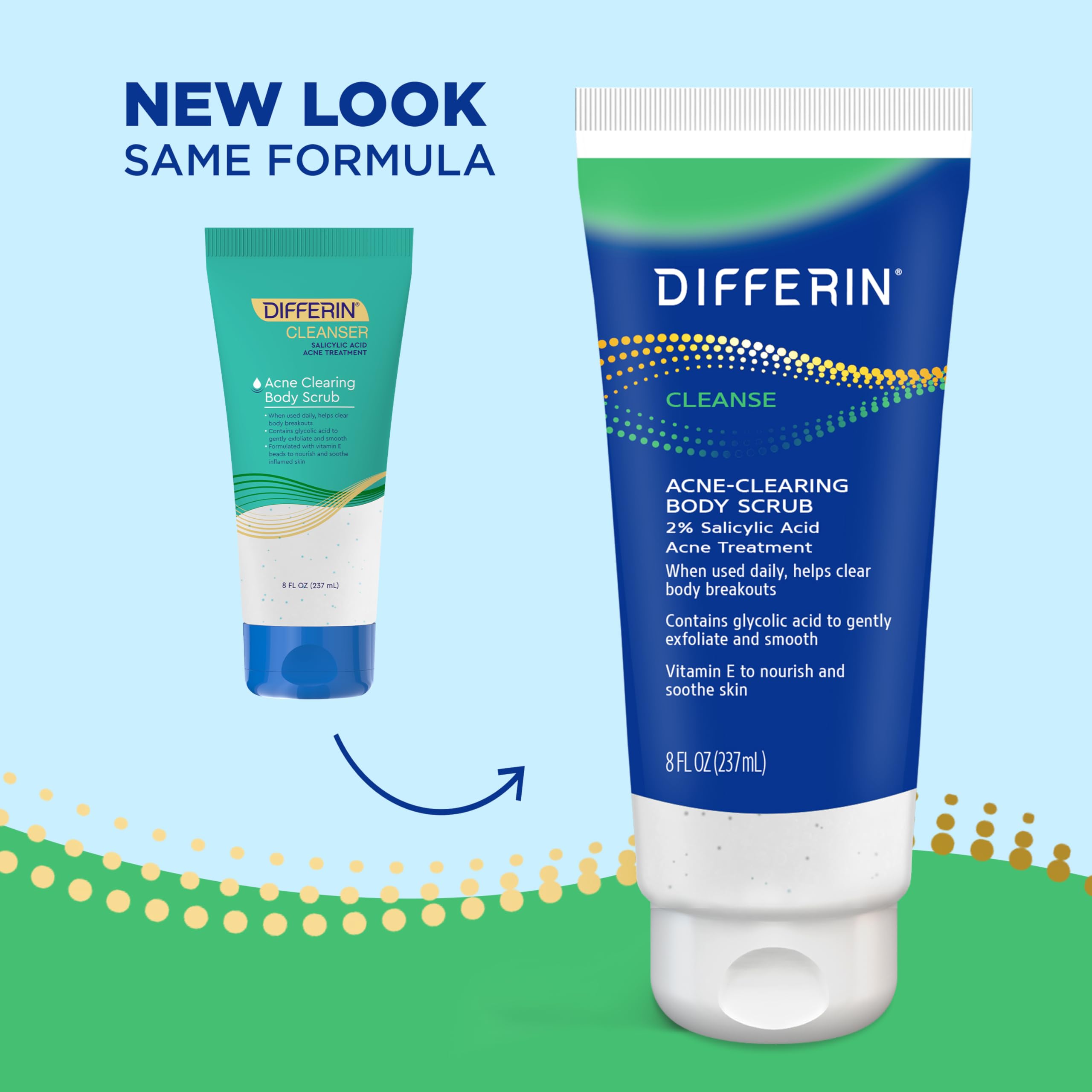 Differin Body Scrub with Salicylic Acid Acne Clearing Improves Tone and Texture Prone Skin Differin