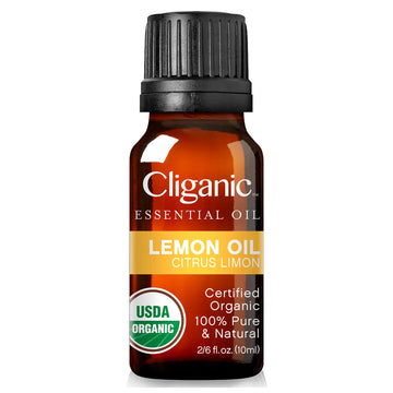 Cliganic USDA Organic Lemon Essential Oil, 100% Pure & Natural | Undiluted