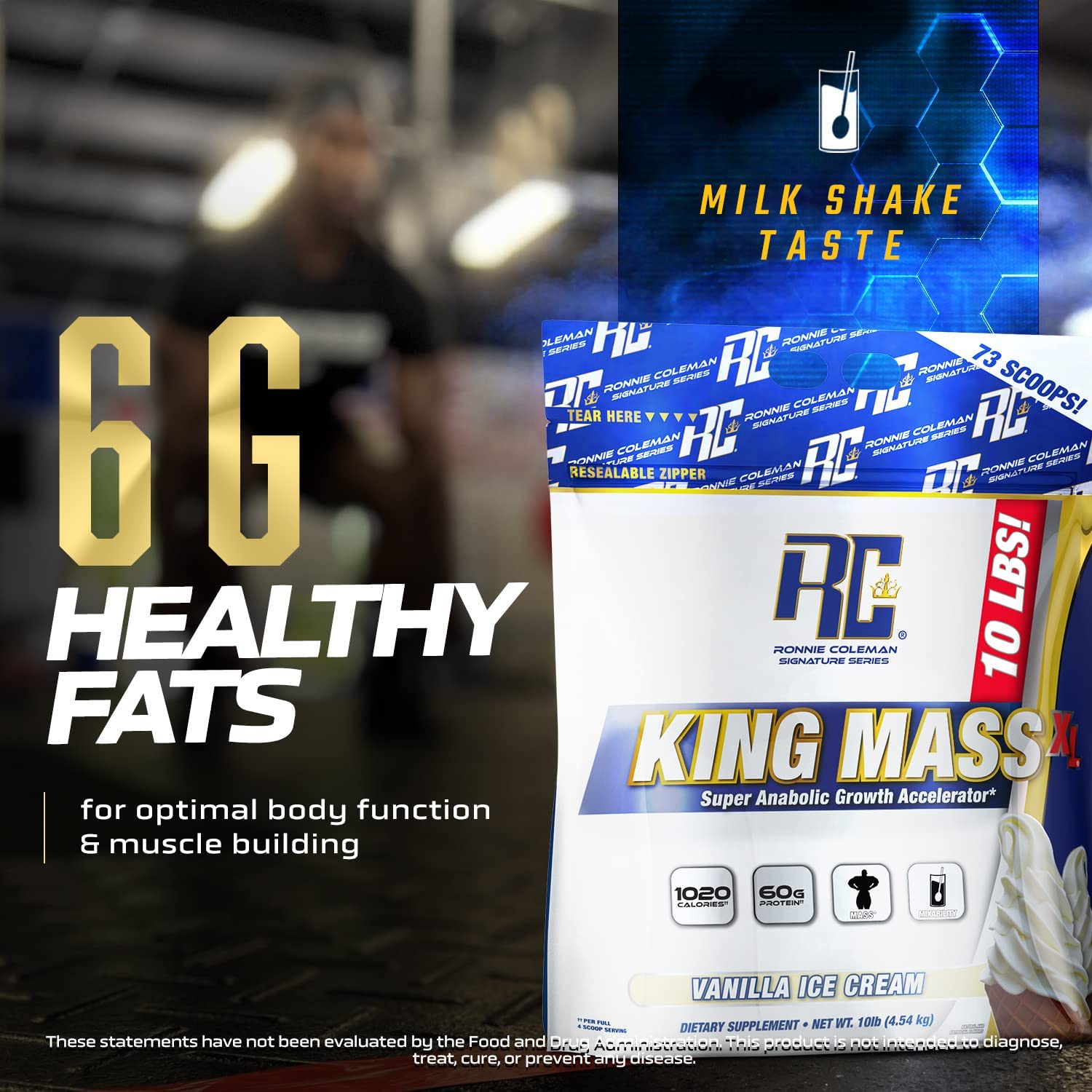 Ronnie Coleman Signature Series King Mass XL Mass Gainer Protein Powder, Muscle Ronnie Coleman Signature Series
