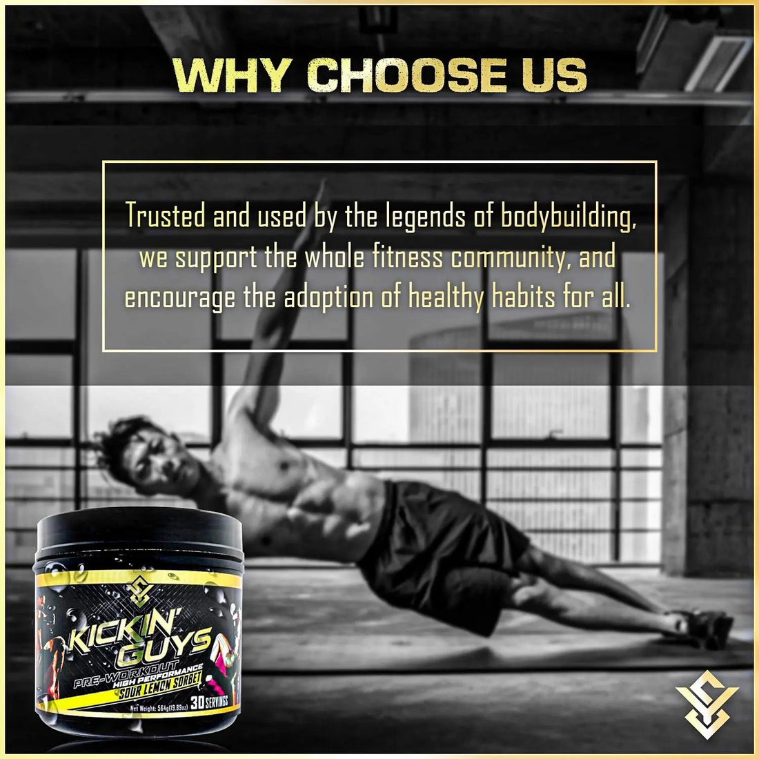 Kickin' Guys Pre Workout Powder Sports Nutrition Supplement - Explode Energy & Performance