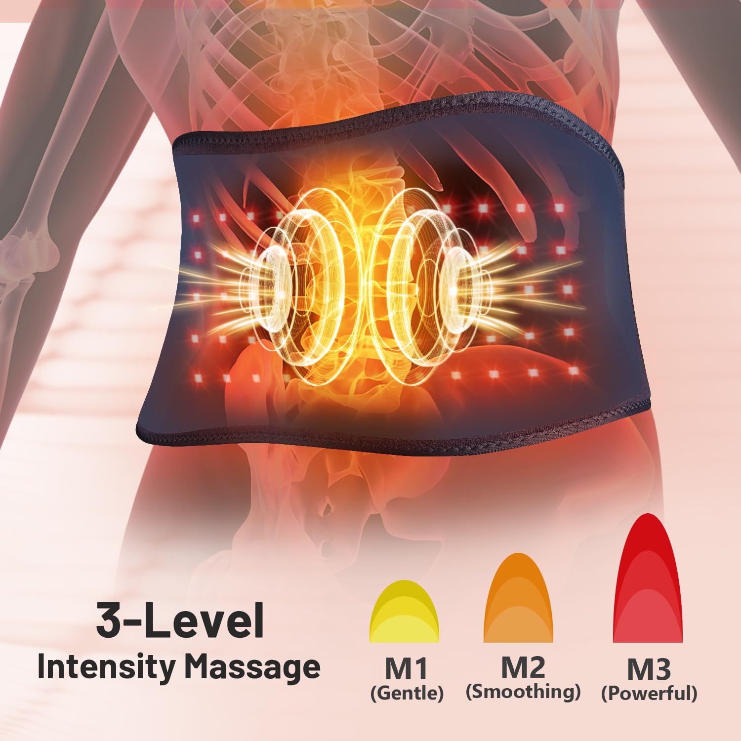 ROMISA Red Light Therapy Belt - Infrared Light Therapy Vibration Rechargeable 660nm&850nm ROMISA