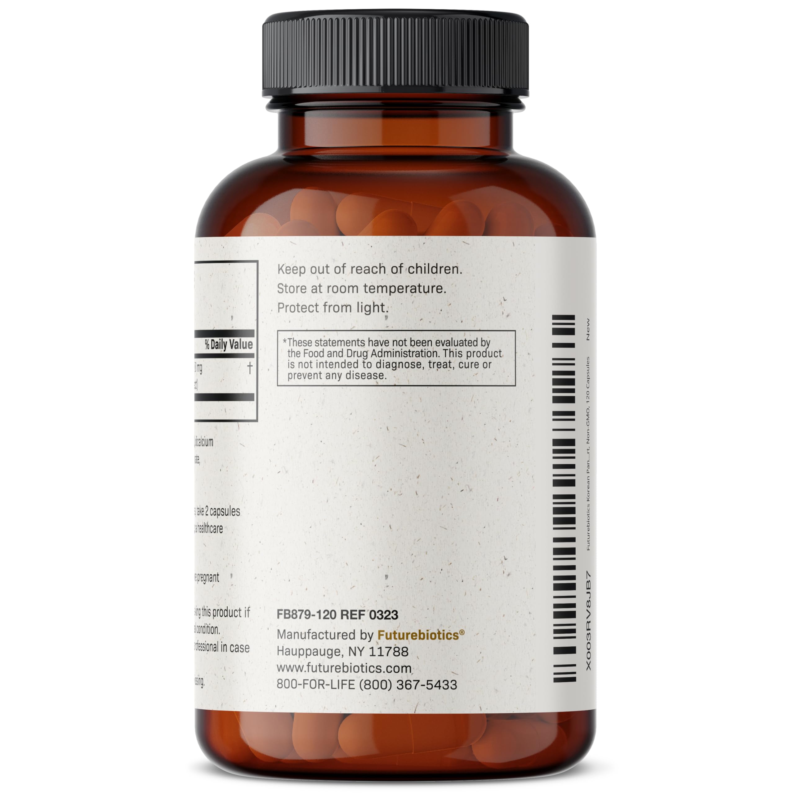 Futurebiotics Korean Panax Ginseng 1000 MG Per Serving Energy, Memory & Brain Health Futurebiotics