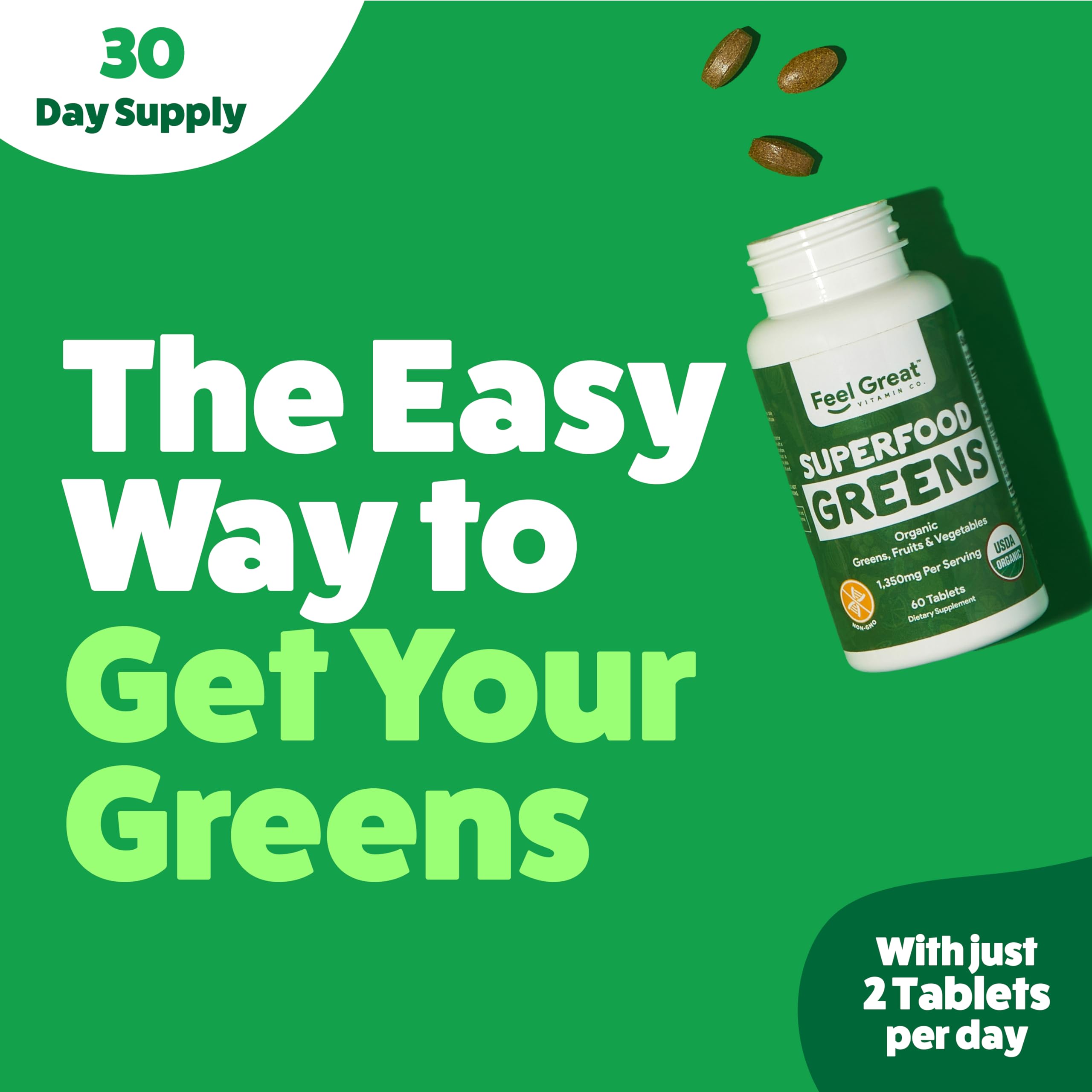Superfood Greens by Feel Great Vitamin Co. | Organic Greens, Fruits and Veggies The Feel Great Vitamin Company