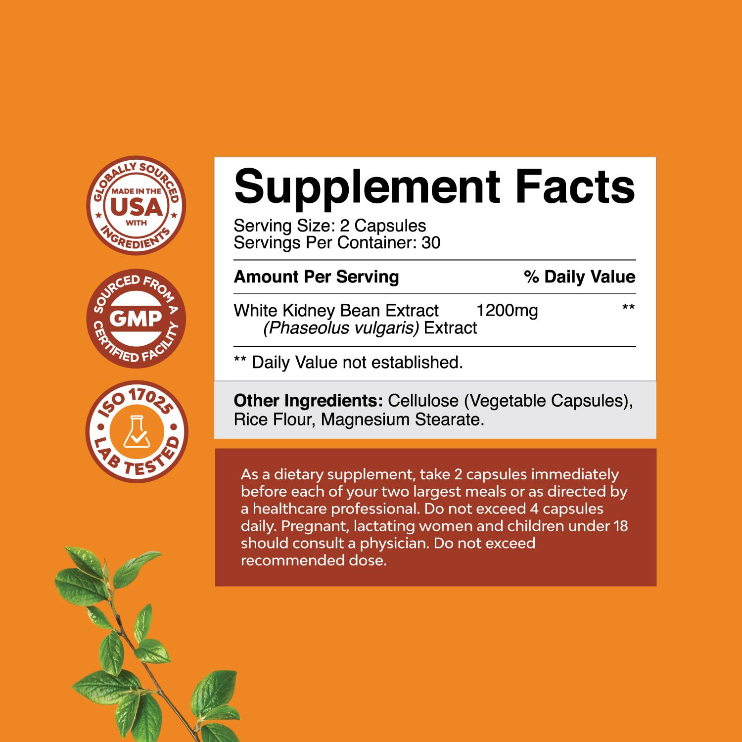 Natural White Kidney Bean Extract - White Kidney Bean Energy Booster AMPK Activator Natures Craft