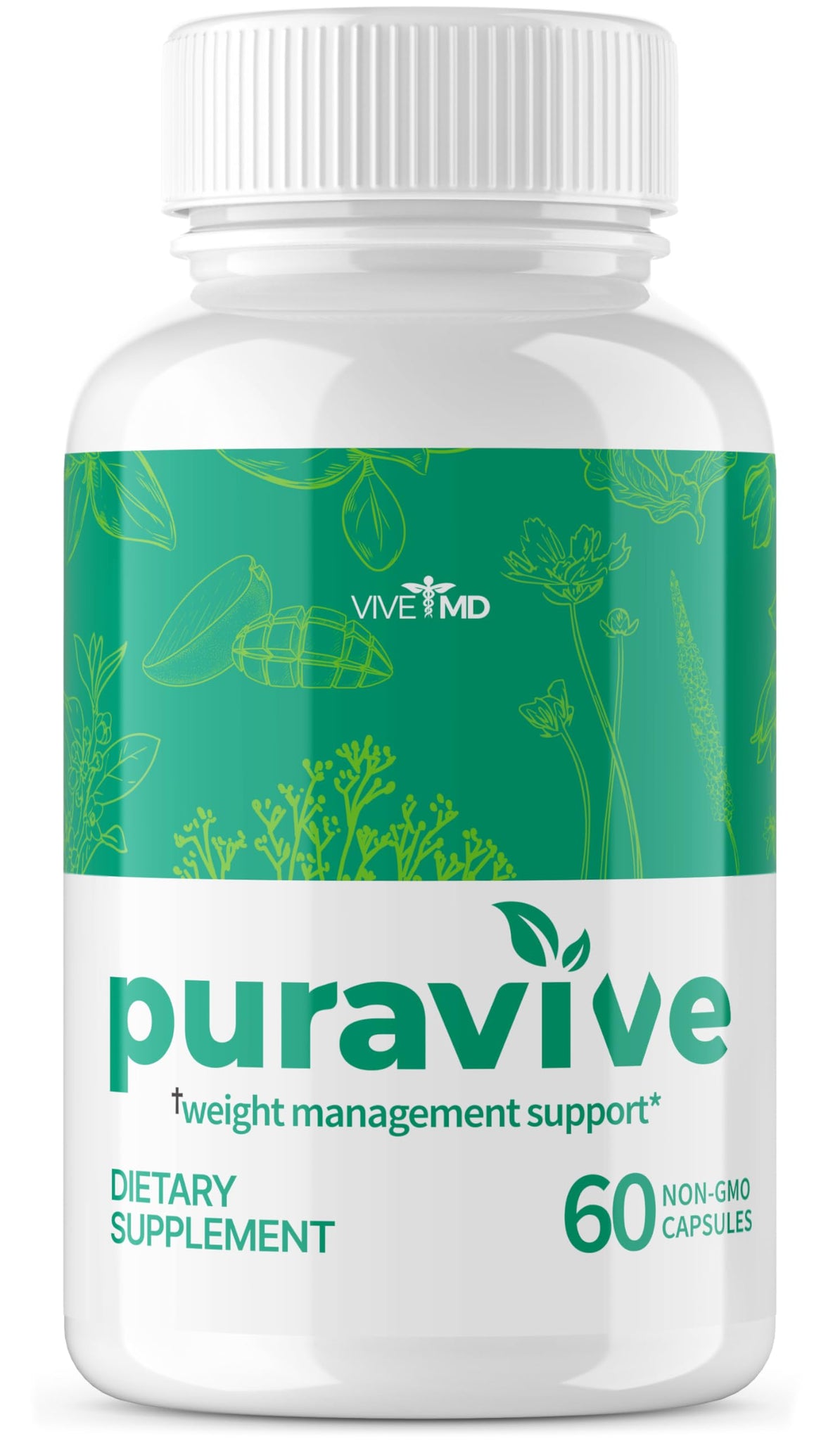 VIVE MD Puravive Premium Weight Management Capsules - Advanced Formula with 60 Non