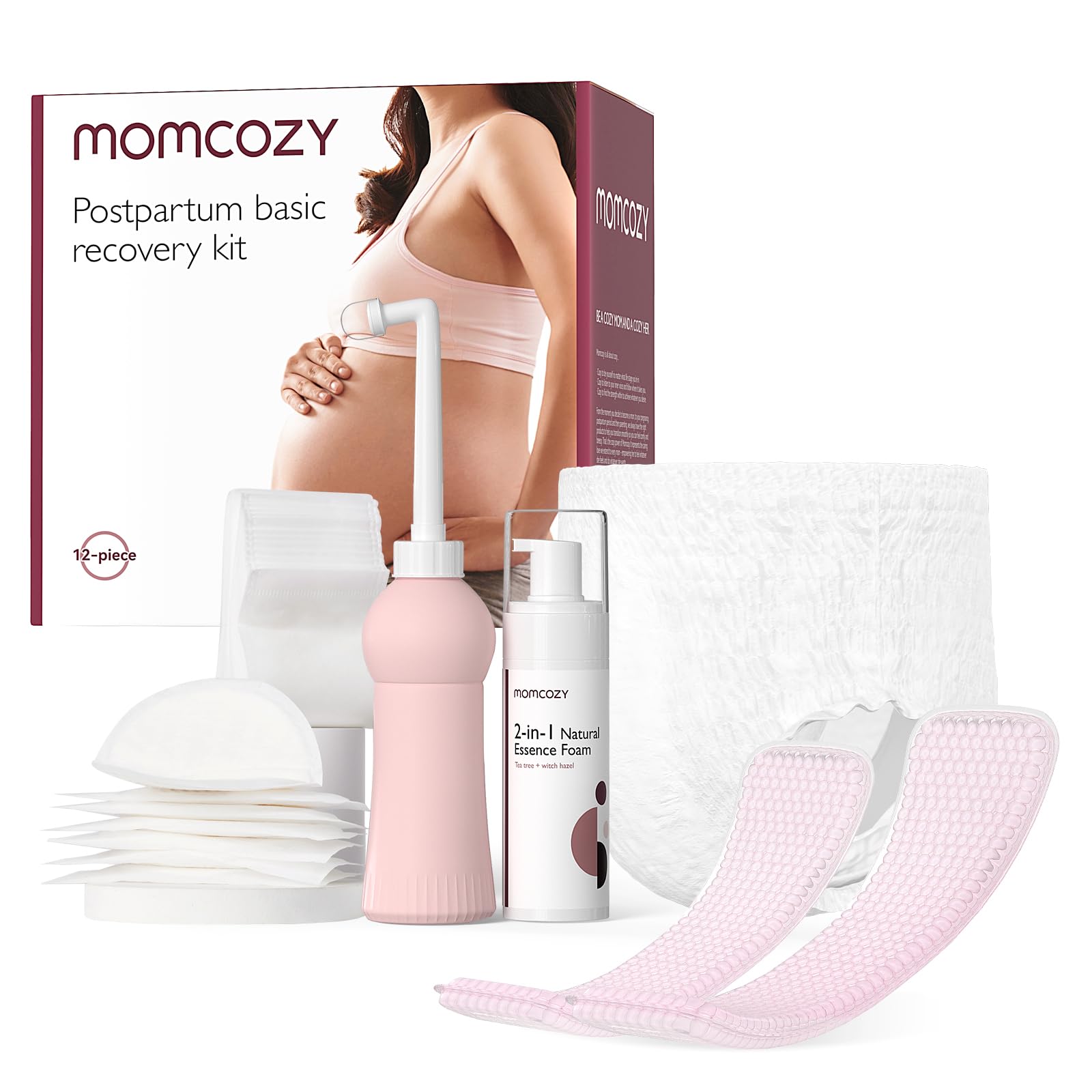 Momcozy Postpartum Recovery Essentials Kit, Labor Delivery Mom Care Kit, Self-Absorbent Disposable