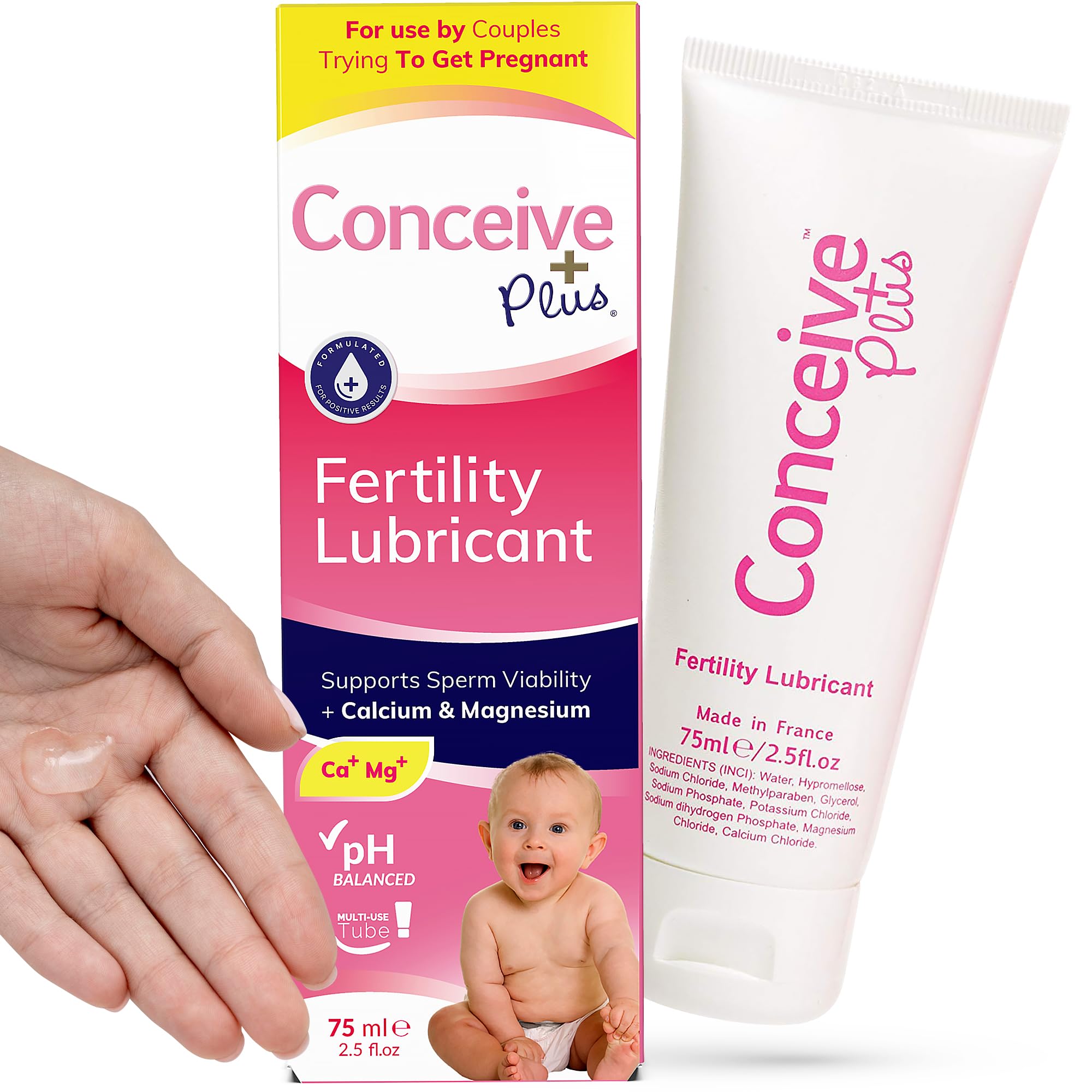 Conceive Plus Fertility Lubricant - Fertility Friendly Lube for Couples Trying to Conceive, 75ml / 2.5 fl oz CONCEIVE PLUS