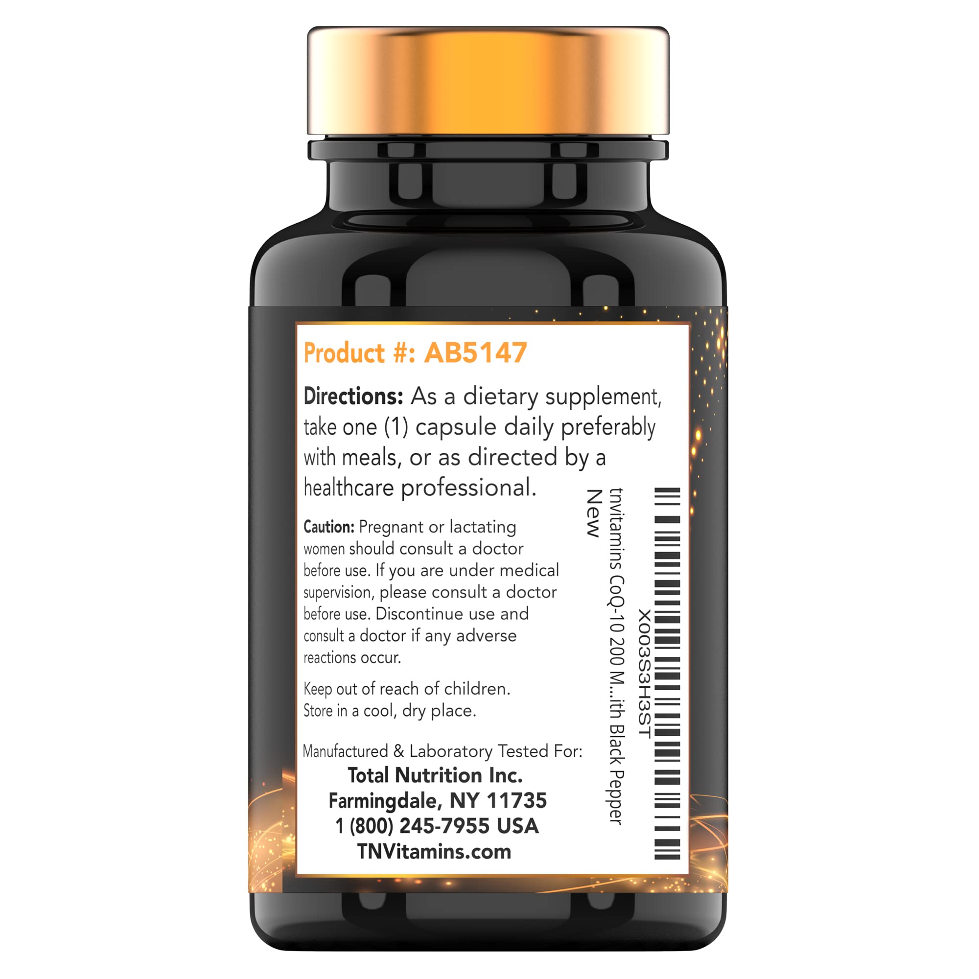 tnvitamins Ultra Potent CoQ-10 200 MG - 150 Capsules with Black Pepper Extract tnvitamins