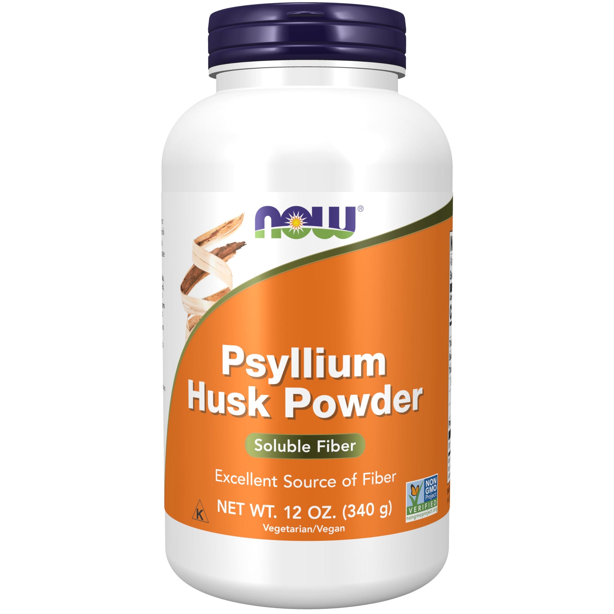 NOW Supplements, Psyllium Husk Powder, Non-GMO Project Verified, Soluble Fiber