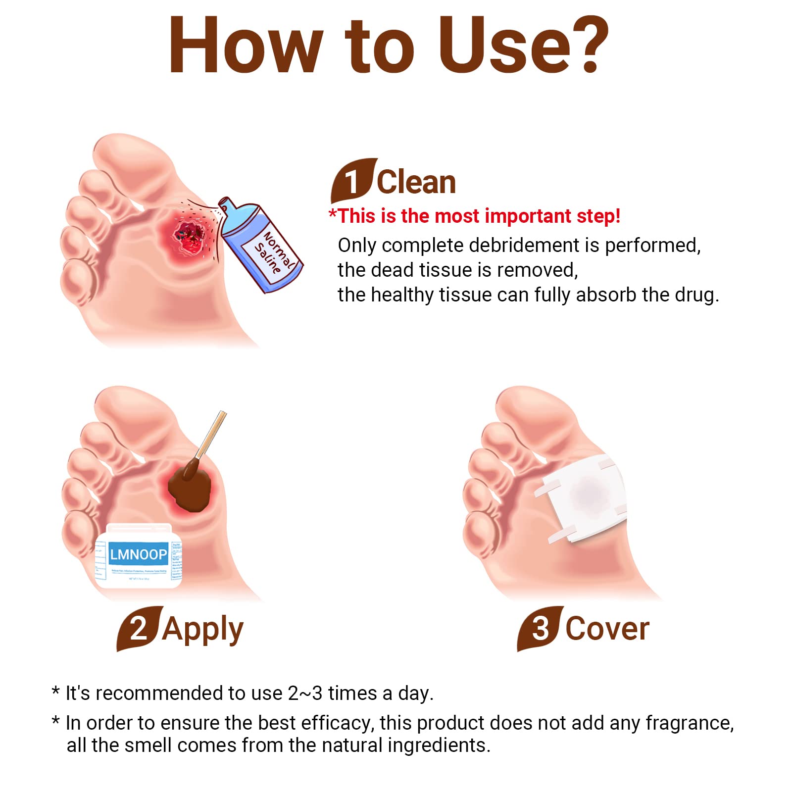 LMNOOP® Bed Sore Cream, Maximum Strength Wound Care Ointment for Infection Protection & Skin Repair LMNOOP