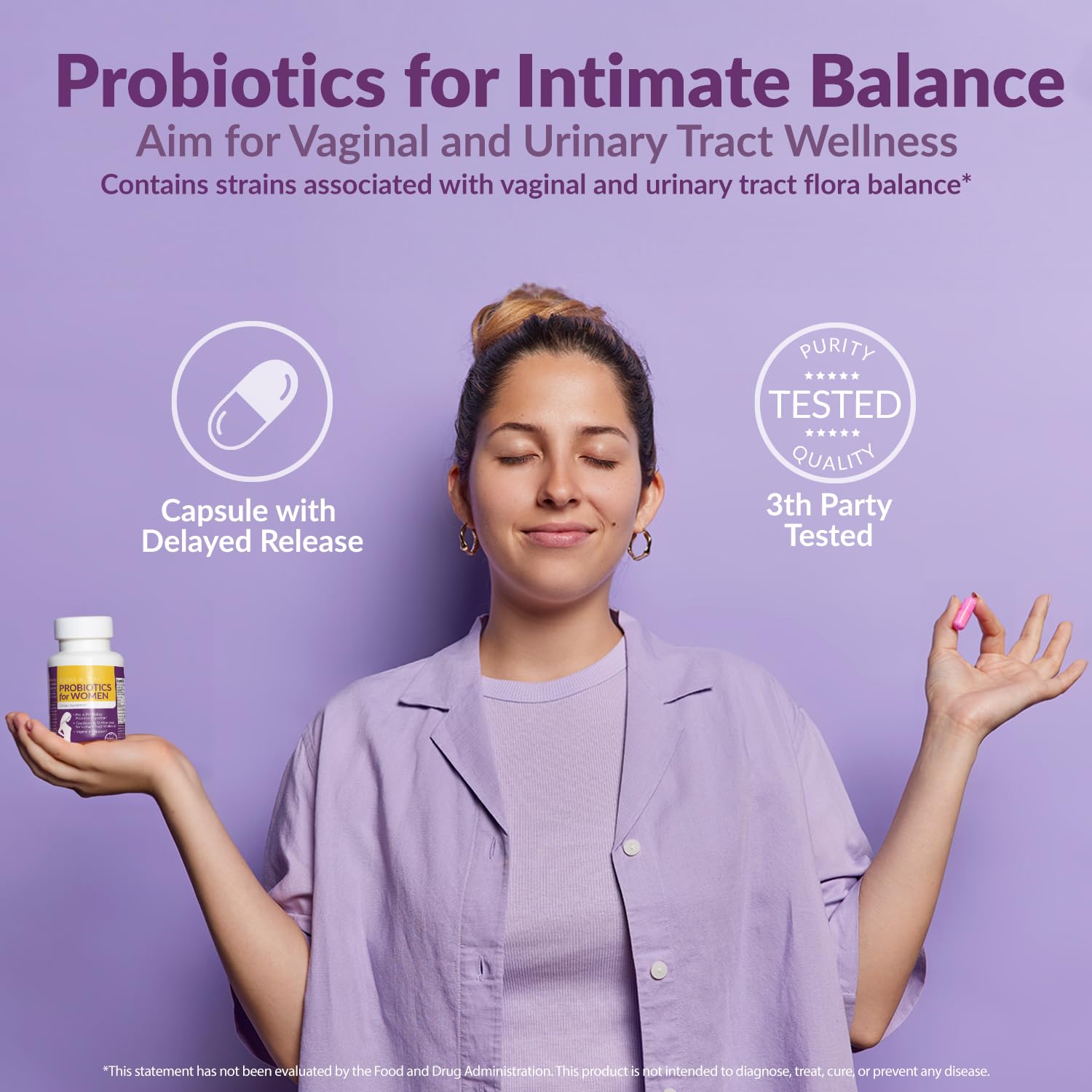 Probiotics for Women- 3 Pack(180 Capsules) - Ultimate Flora Bloom Probiotic Supplement for Women Intimate Rose