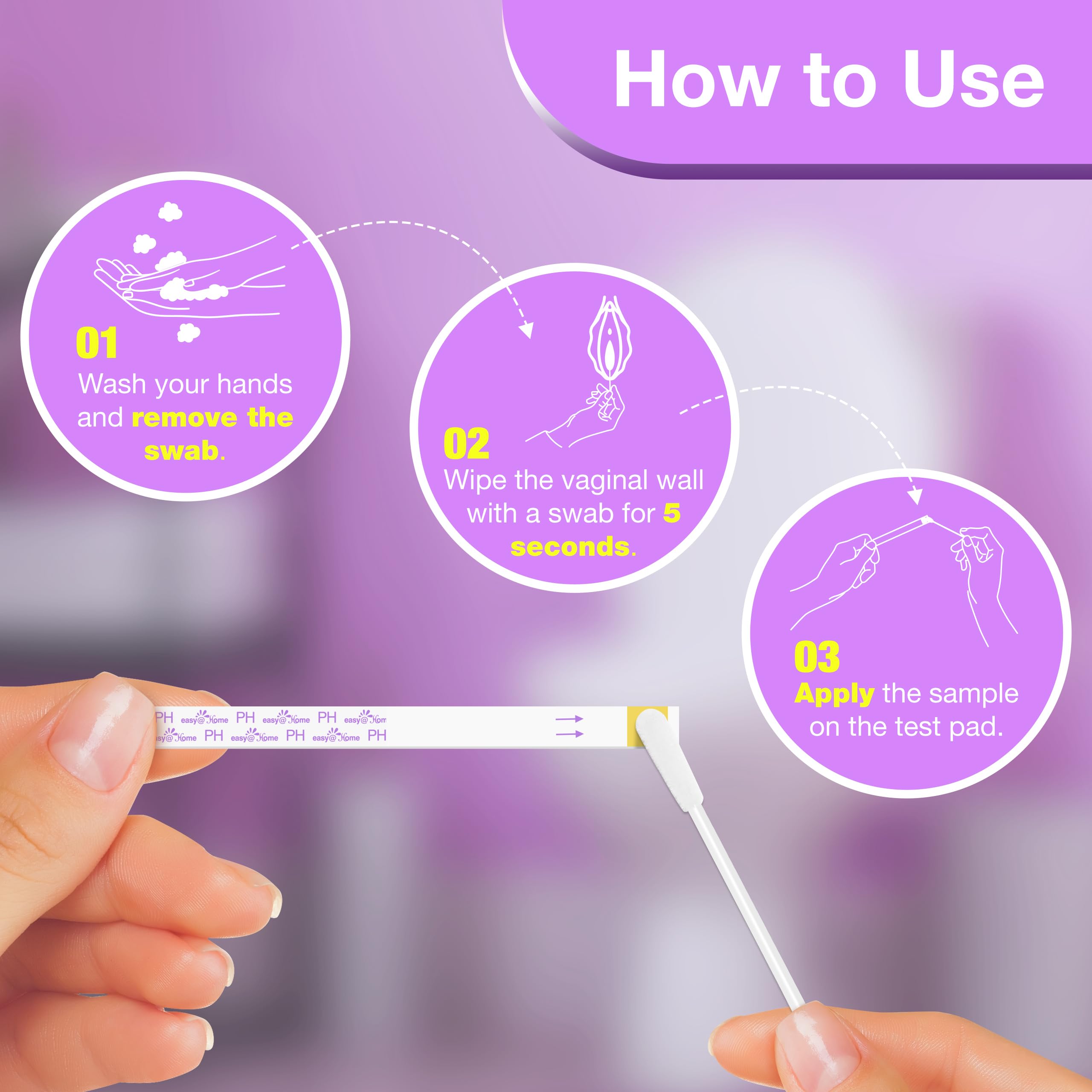 Easy@Home Vaginal pH Test -30 Strips | BV Test Kit at Home for Women | Yeast Infection Test + pH Balance Easy@Home