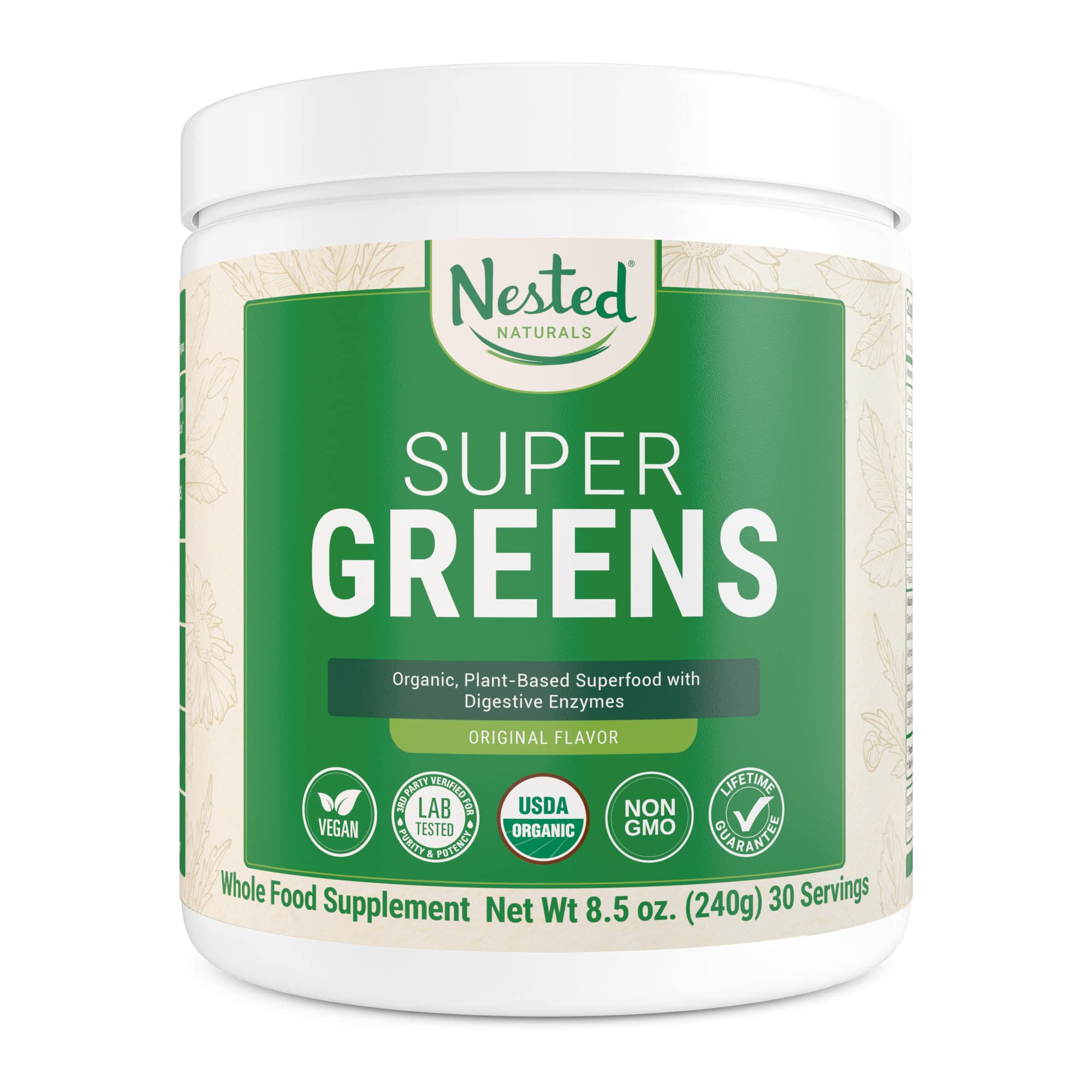 Super Greens Daily Greens Superfood Powder - Certified USDA Organic Green Powder 