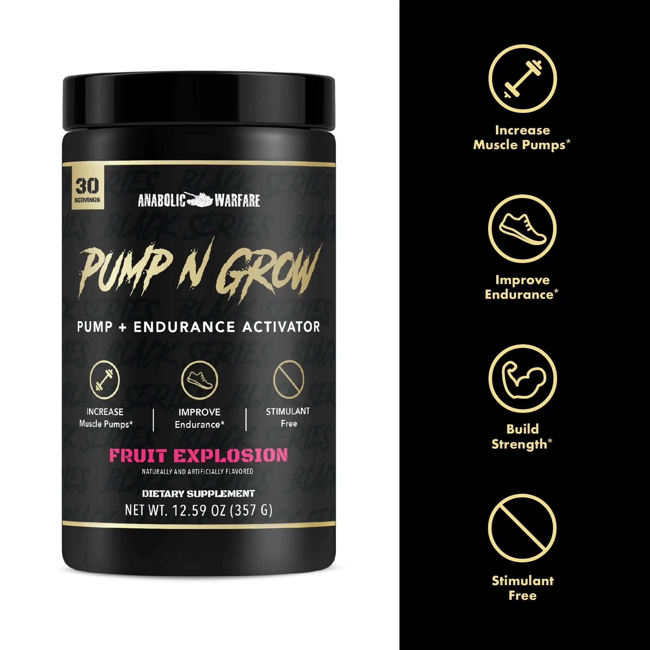 Anabolic Warfare Pump-N-Grow Muscle Pump Supplement Caffeine Free Pre Workout Anabolic Warfare