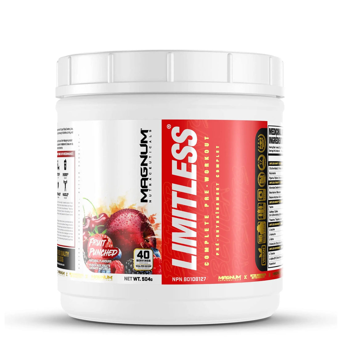 LIMITLESS Magnum 504g - Muscle Workout Powder, Sport Pre Workout for Men and Women