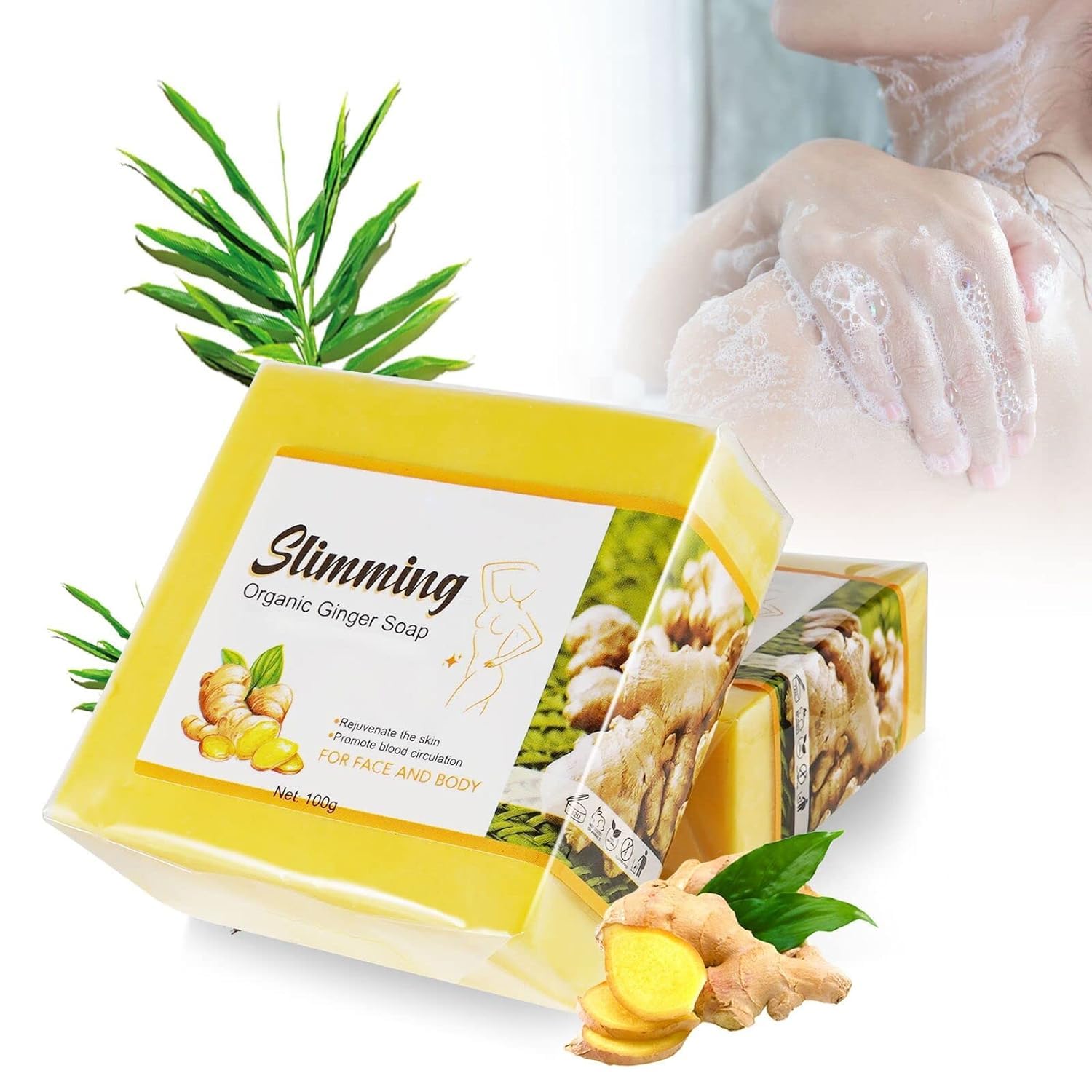 Organic Ginger Soap, Moisturizing Bath Soap, Slimming Ginger Soap, Deep Clean Effectively
