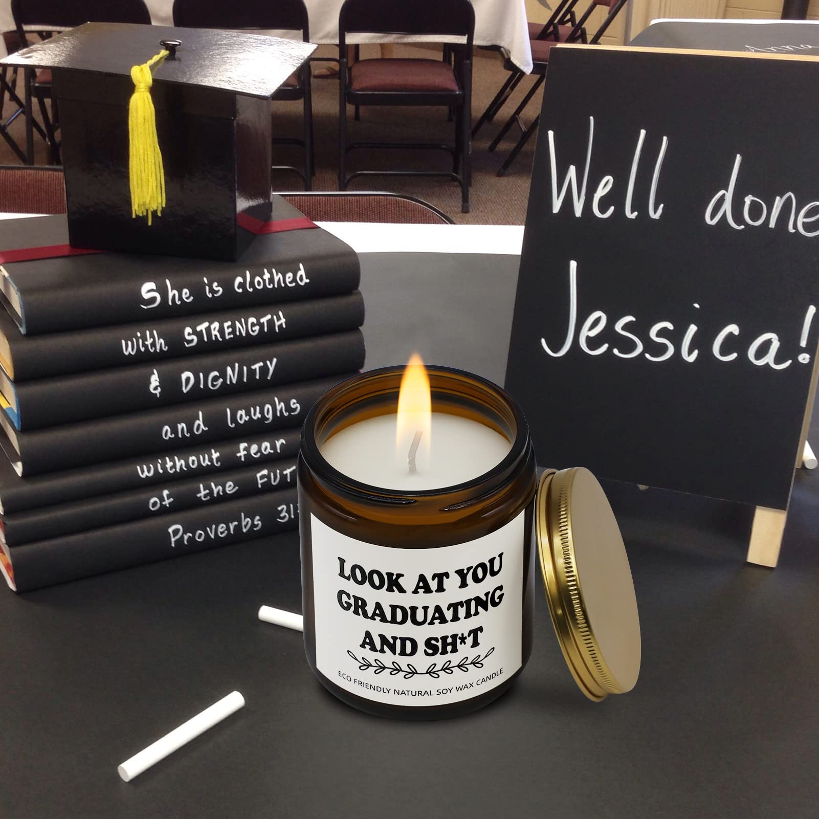 Joyseller Funny Graduation Gift for Her/Him, Look at You Graduation Candles for Party Decorations Joyseller