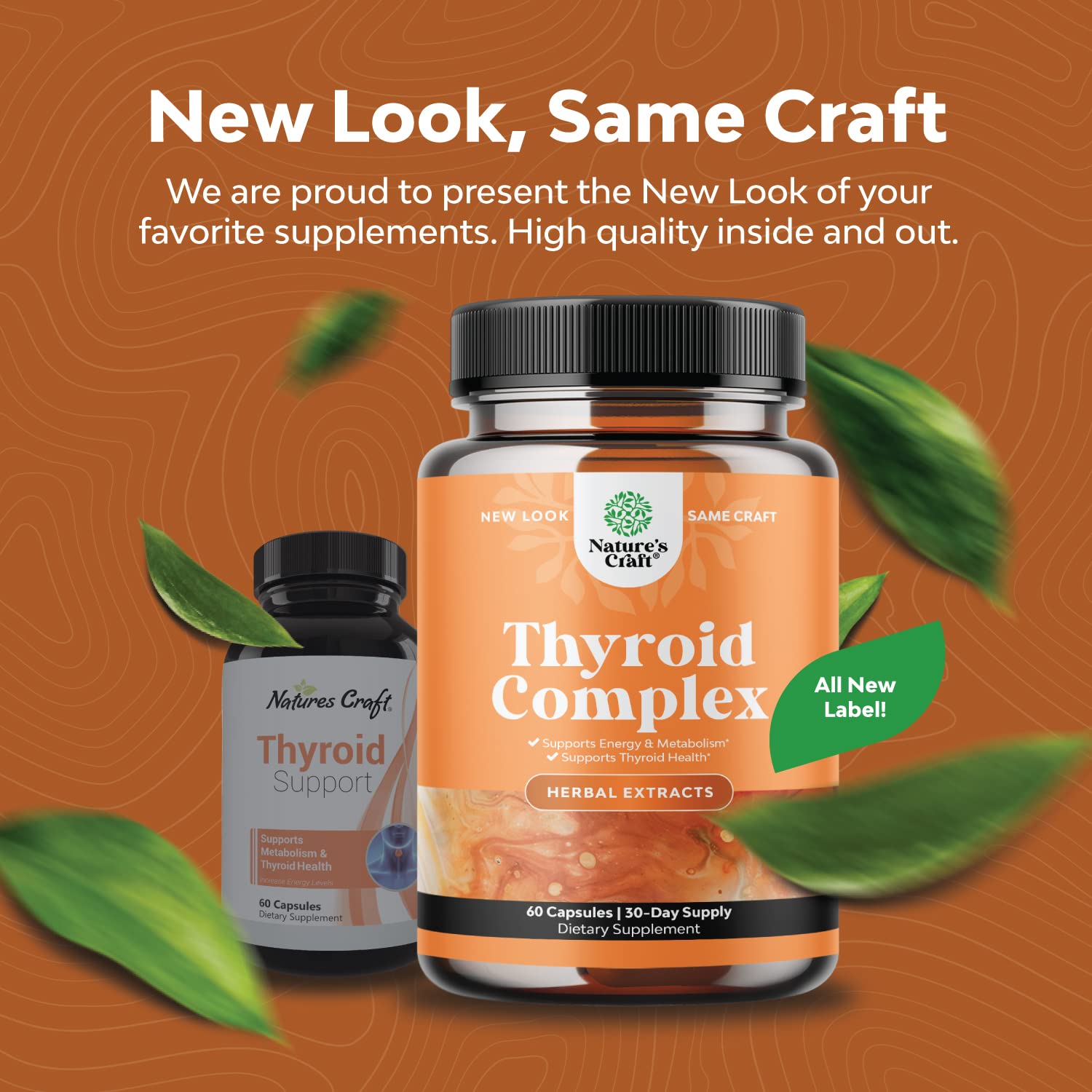 Herbal Thyroid Support Complex - Iodine Thyroid Supplement with L Tyrosine Bladderwrack Natures Craft