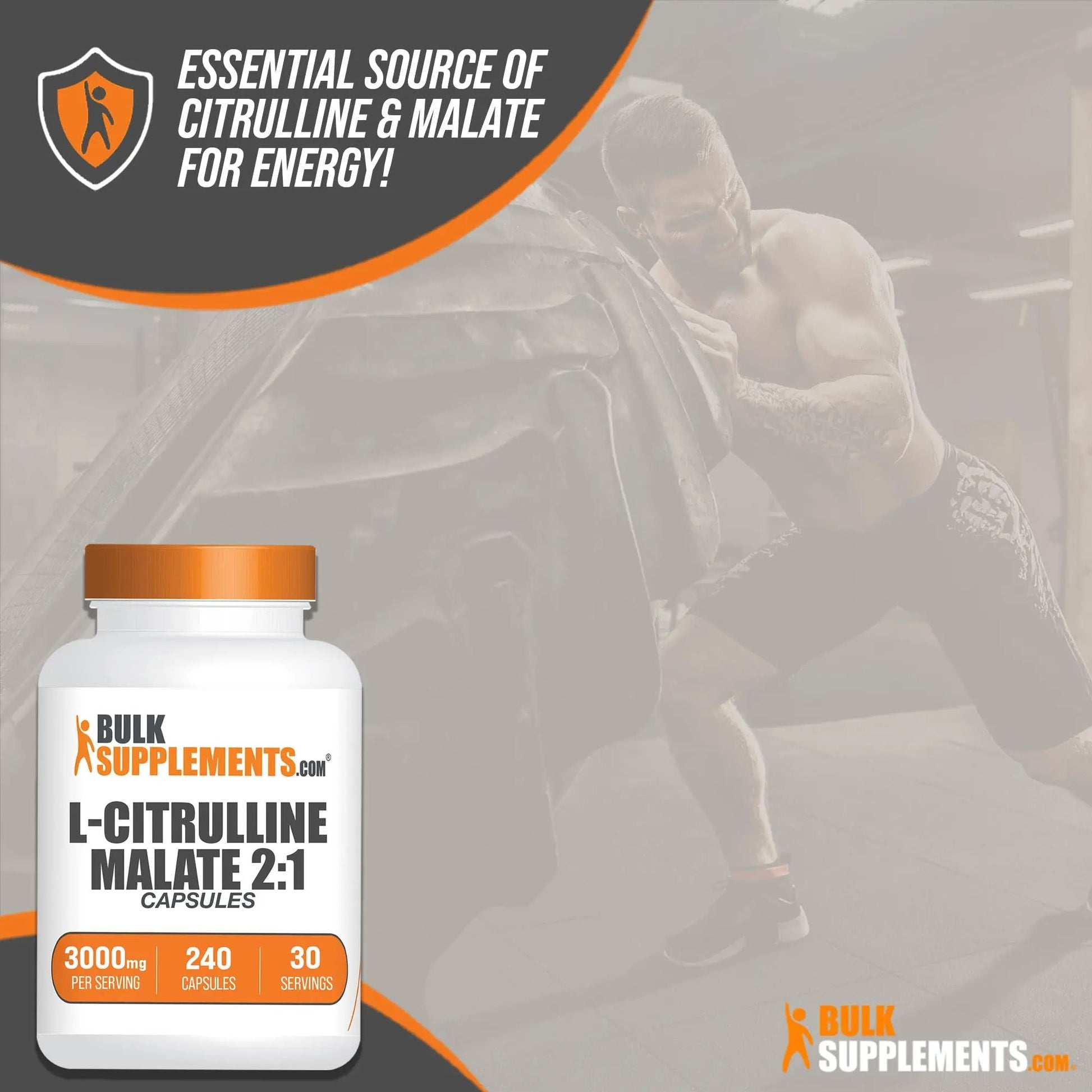 BULKSUPPLEMENTS.COM L-Citrulline Malate Capsules - Citrulline Malate 3000mg BULKSUPPLEMENTS.COM