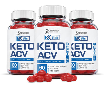 Justified Laboratories (3 Pack X Slim Keto ACV Gummies 1000MG Xslim Vegan Non GMO 