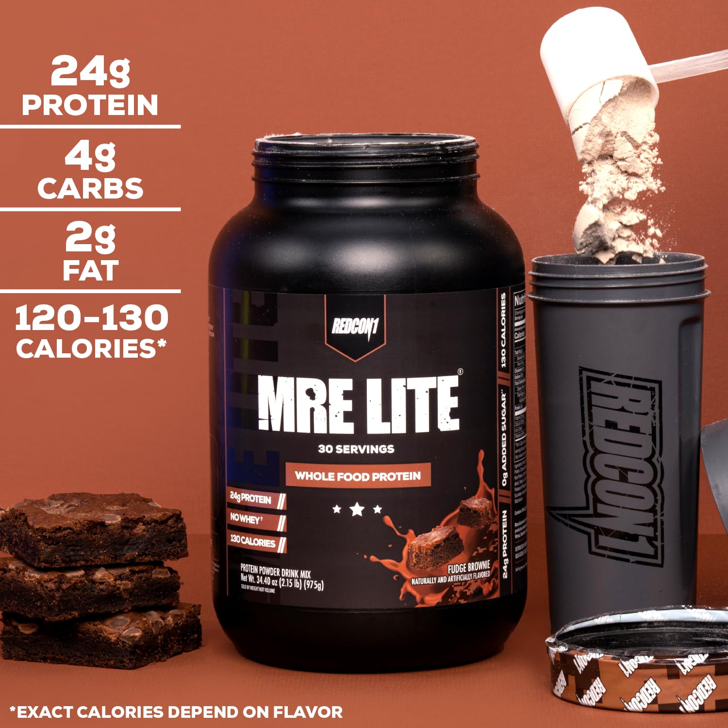 REDCON1 MRE Lite Whole Food Protein Powder, Cookies N' Cream - Low Carb & Whey REDCON1
