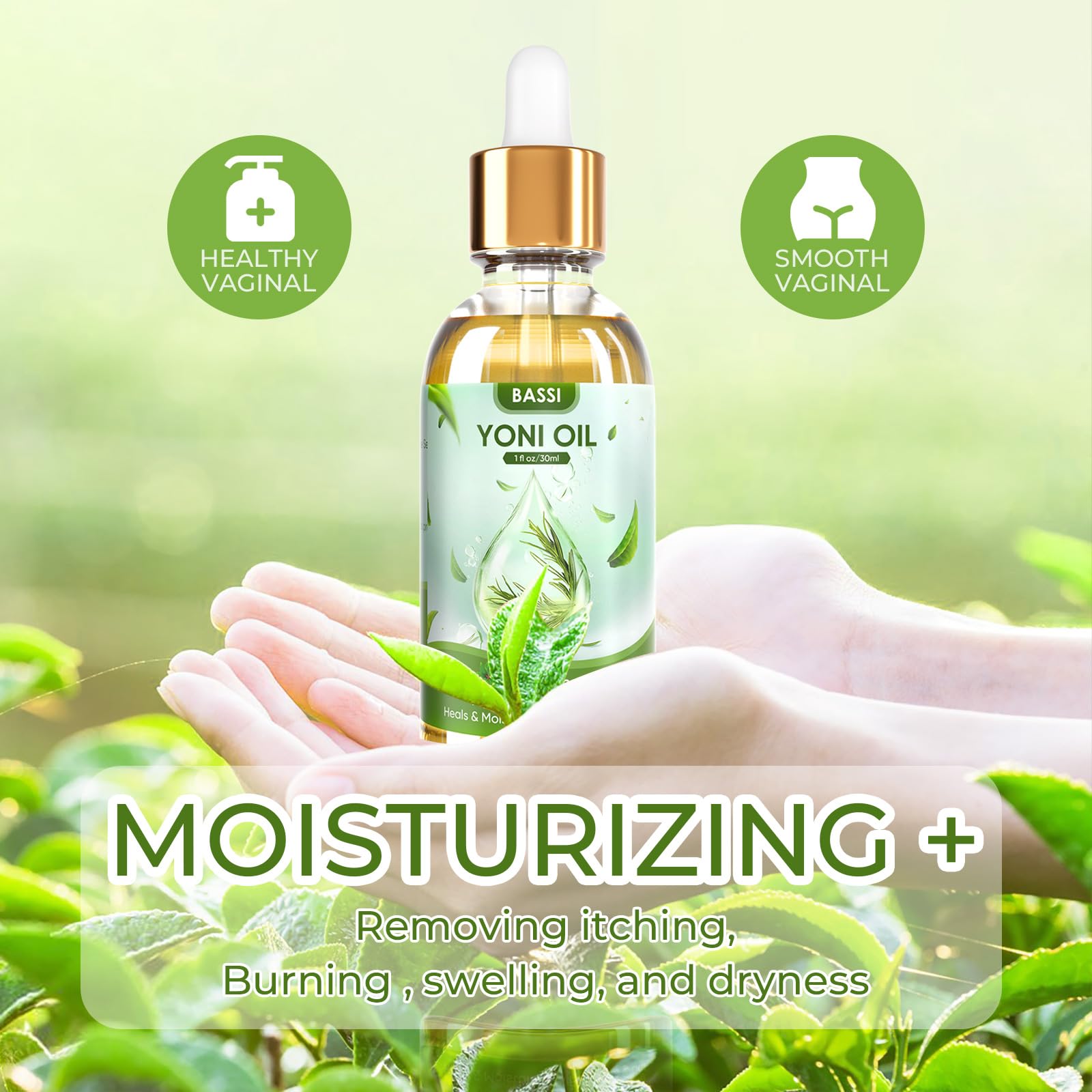 BASSI 2PCS Yoni Oil Organic Feminine Oil Vaginal Moisturizer For Wetness - Ph Balance for Women BASSI