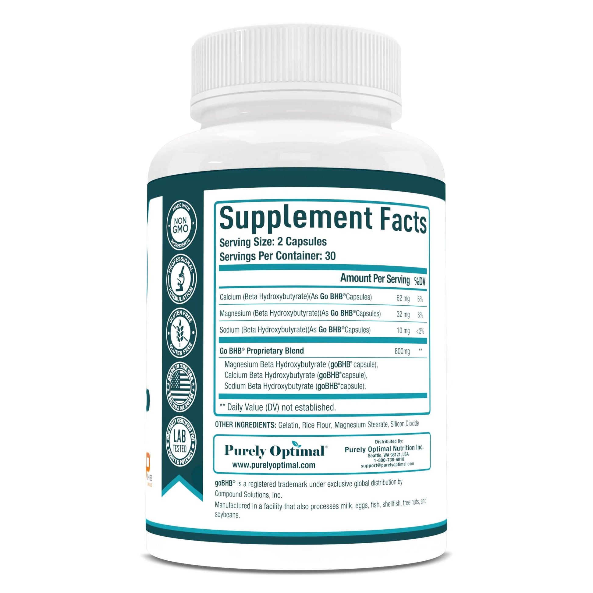 Purely Optimal Keto BHB Exogenous Ketones Supplement - Keto Diet Pills for Ketosis Purely Optimal