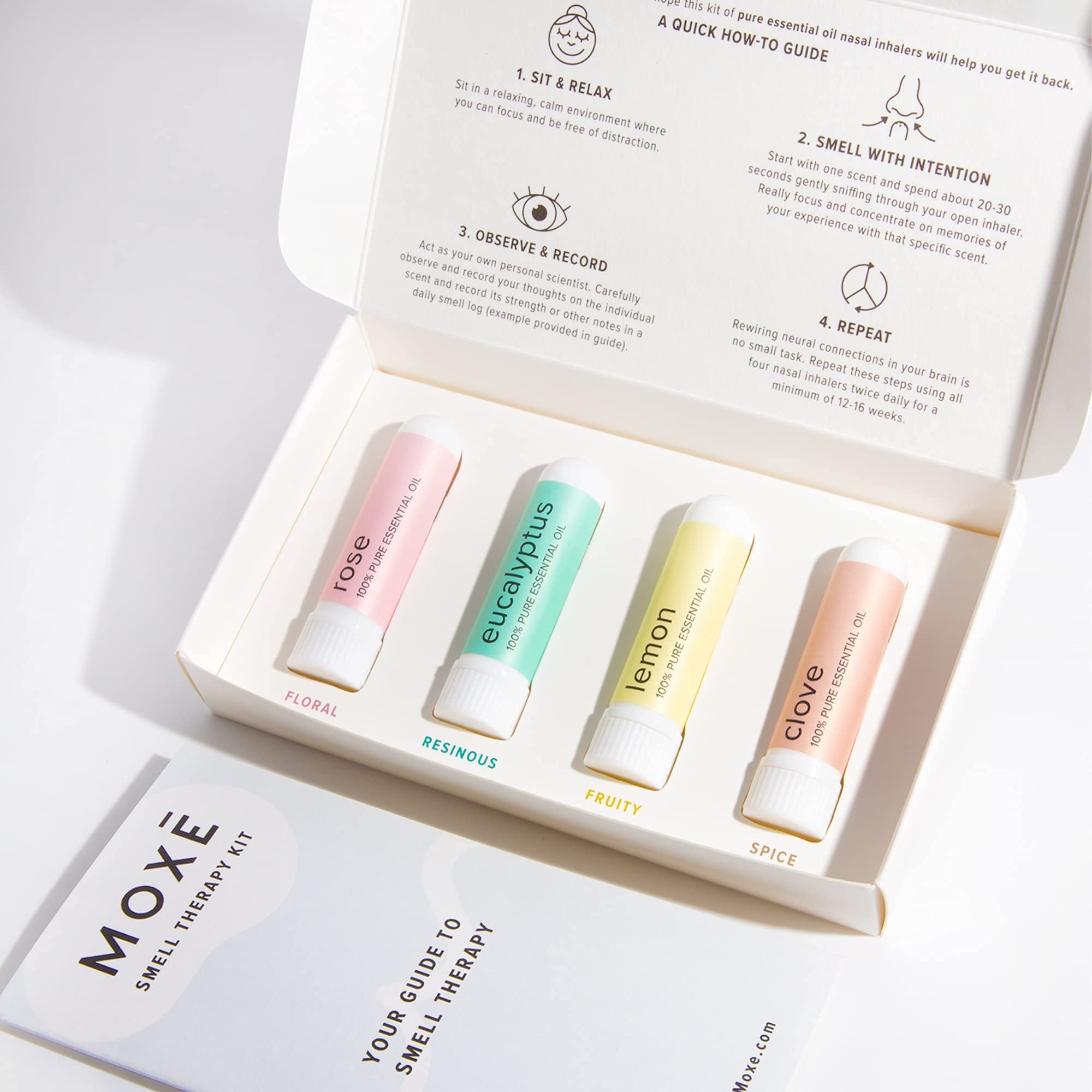 MOXĒ Smell Training Kit, Made in USA, 4 Essential Oils, Olfactory Regeneration, Helps Restore Sense MOXE