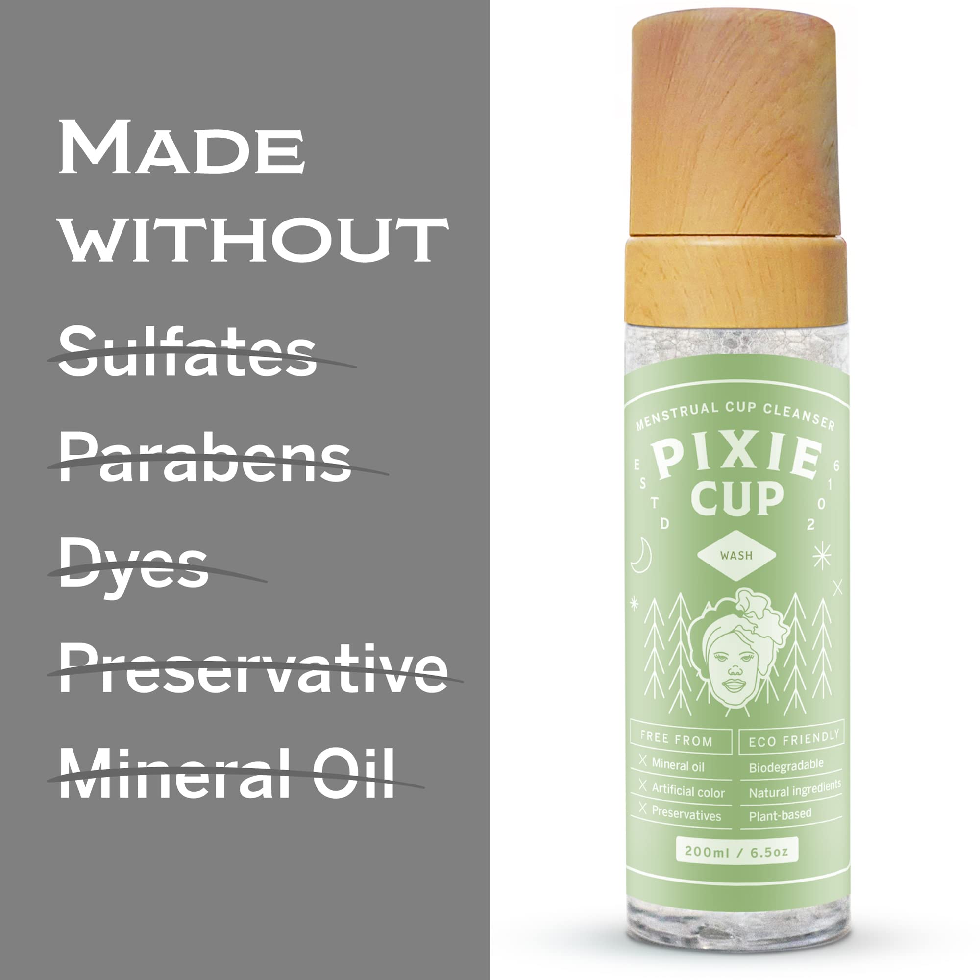 Pixie Menstrual Cup Cleaner Wash + Foaming Dispenser + More Wash in Bottle Than Any Other Brand Pixie Cup
