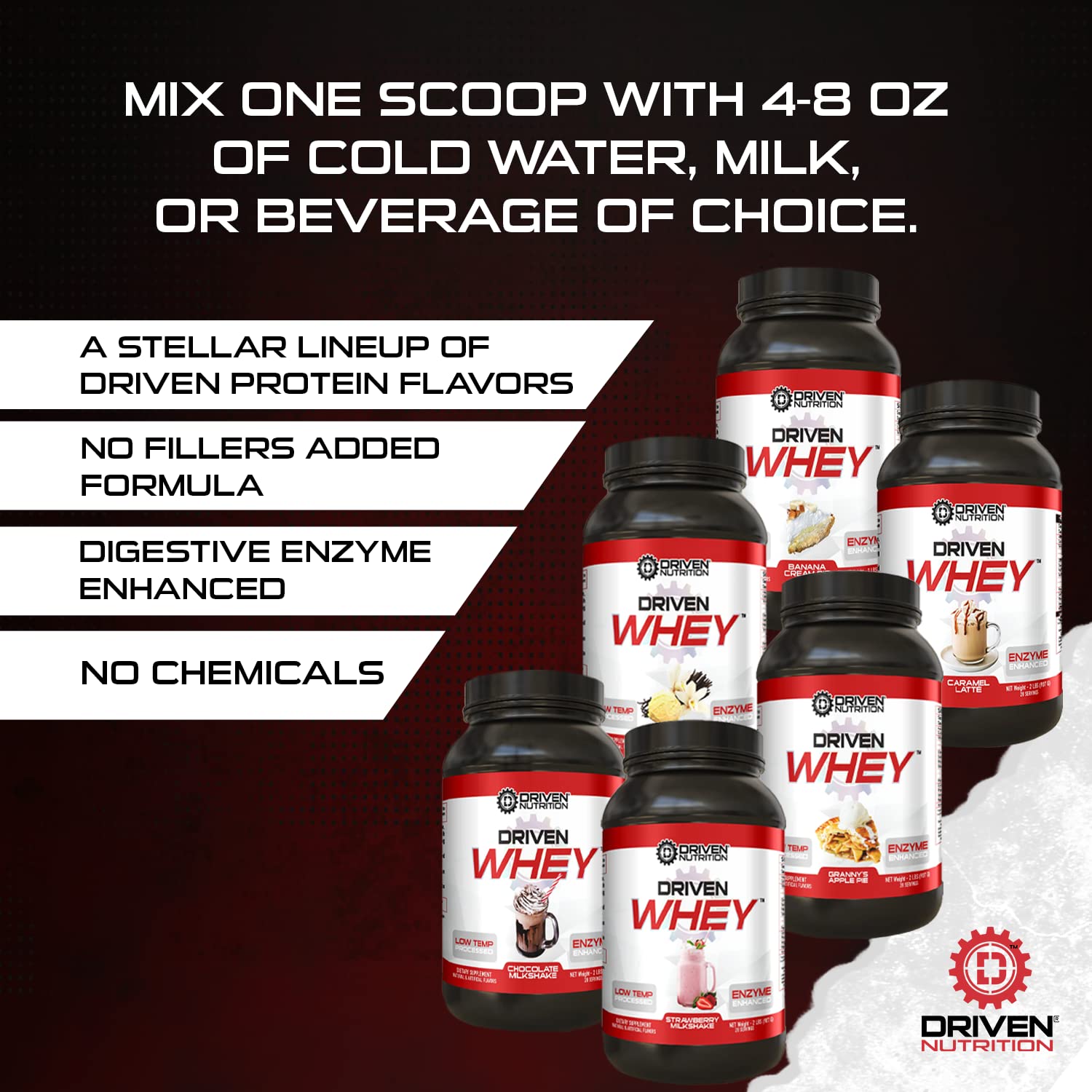 Driven WHEY- Grass Fed Whey Protein Powder: Delicious, Clean Protein Shake Driven Nutrition