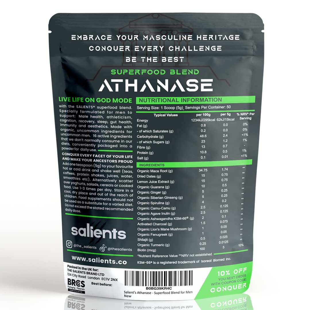 SALIENTS® ATHANASE® | Men's Super Greens Powder | Superfood Powder Blend Salients