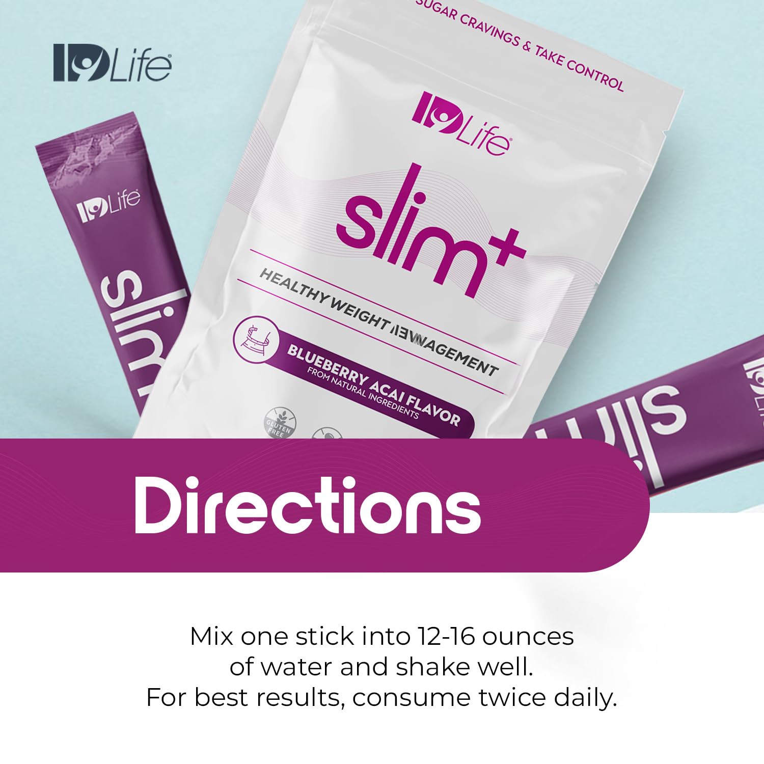 IDLife Slim+ - Weight Management Supplement - Easy to Prepare Delicious Blueberry Acai IDLife