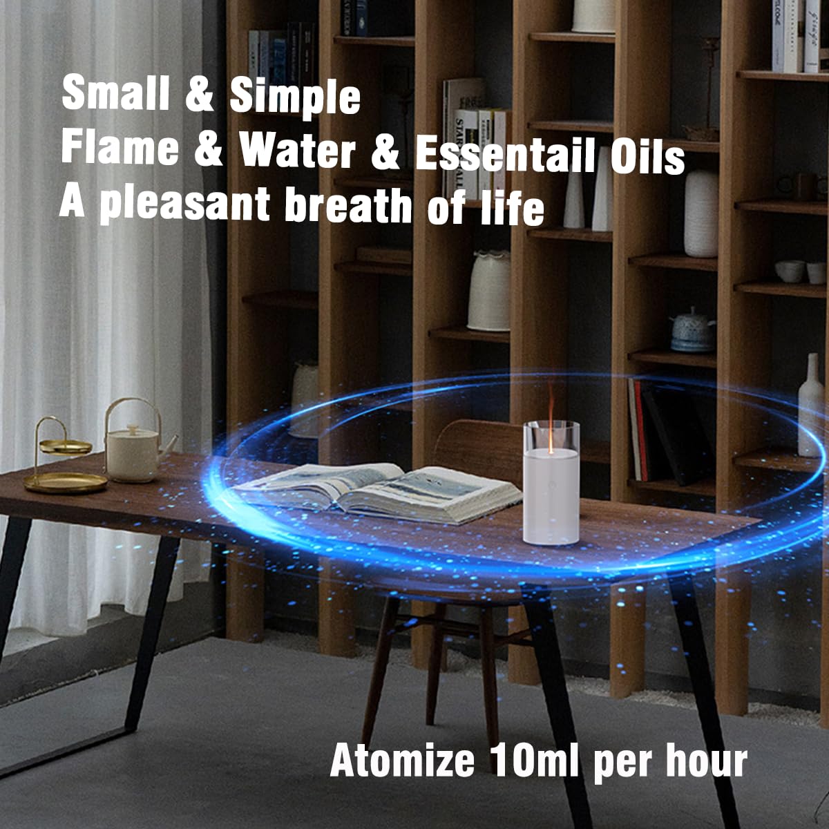 iWeeta Candlelight Diffuser,60ml Rechargeable Battery Operated Low Power Portable 10ml/H Aroma iweeta