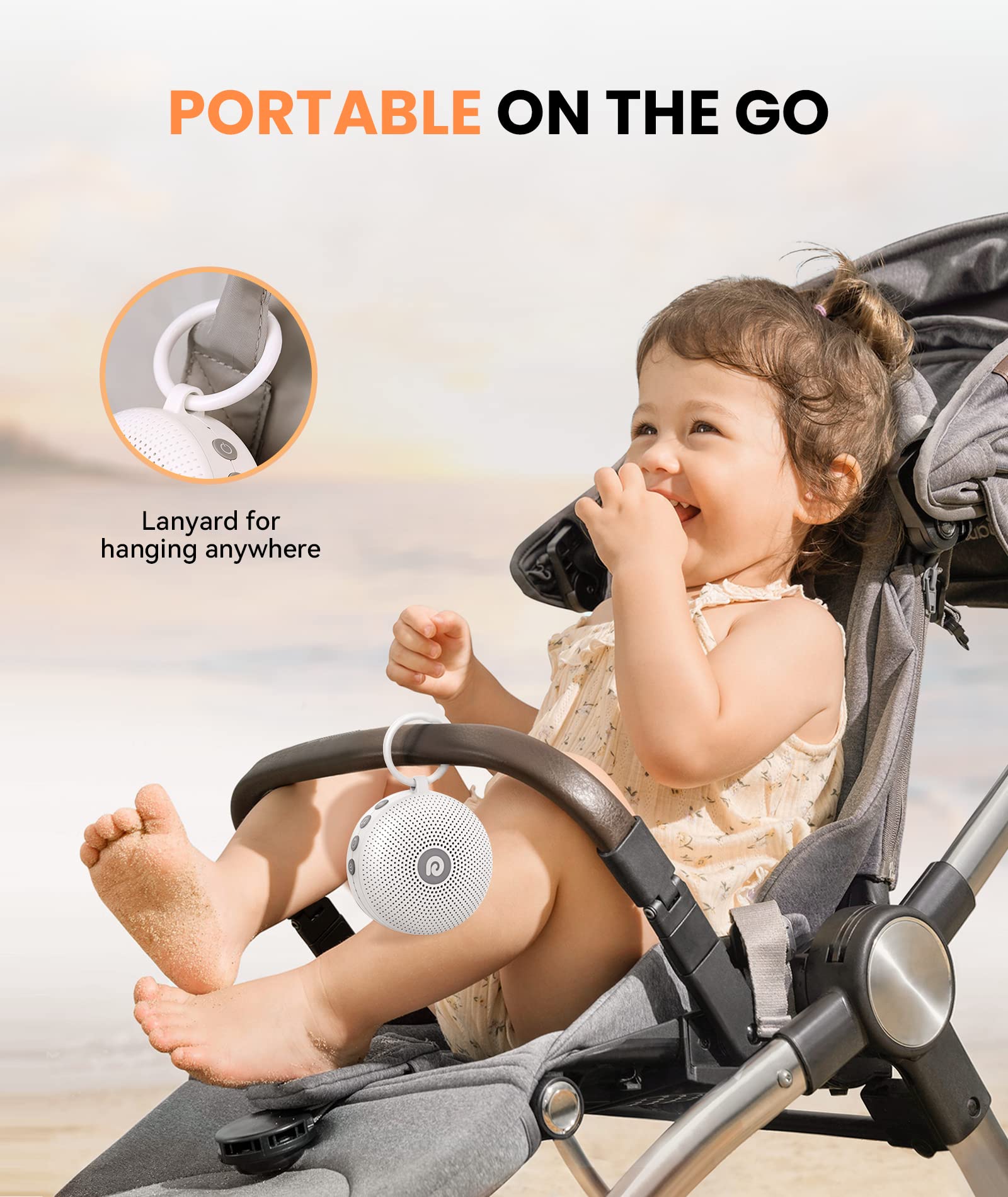 Dreamegg White Noise Machine - Portable Sound Machine for Baby Adult, Features Powerful Battery Dreamegg