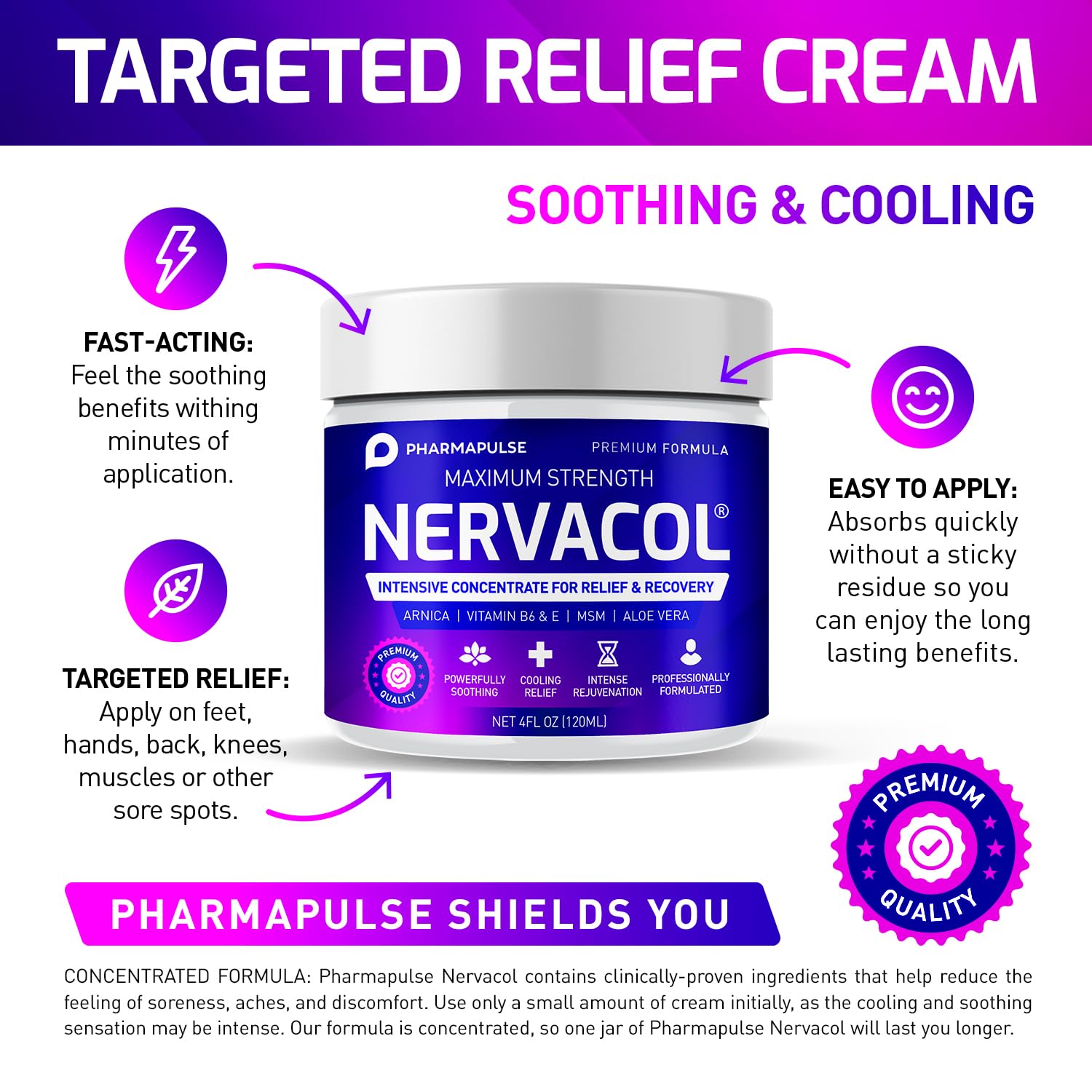 Neuropathy Nerve Therapy & Relief Cream - Maximum Strength Relief Cream for Foot Pharmapulse