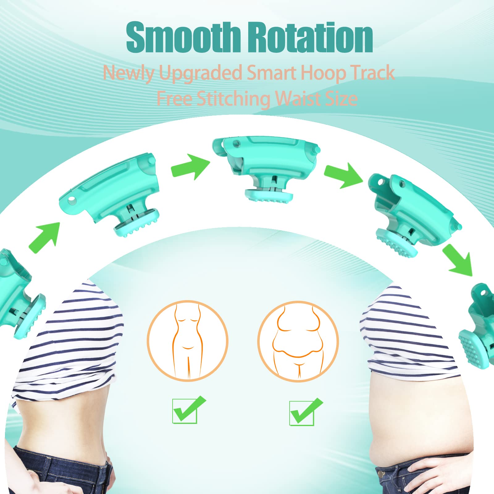 OurStarry 32 Knots Weighted Workout Hoop Plus Size, Smart Waist Exercise Ring OurStarry