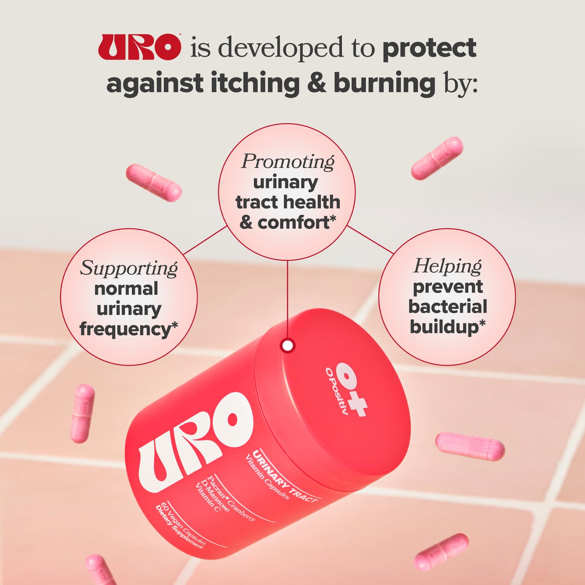 URO Urinary Tract Health Supplement for Women, 60 Count (Pack of 2) - Urinary Support O Positiv