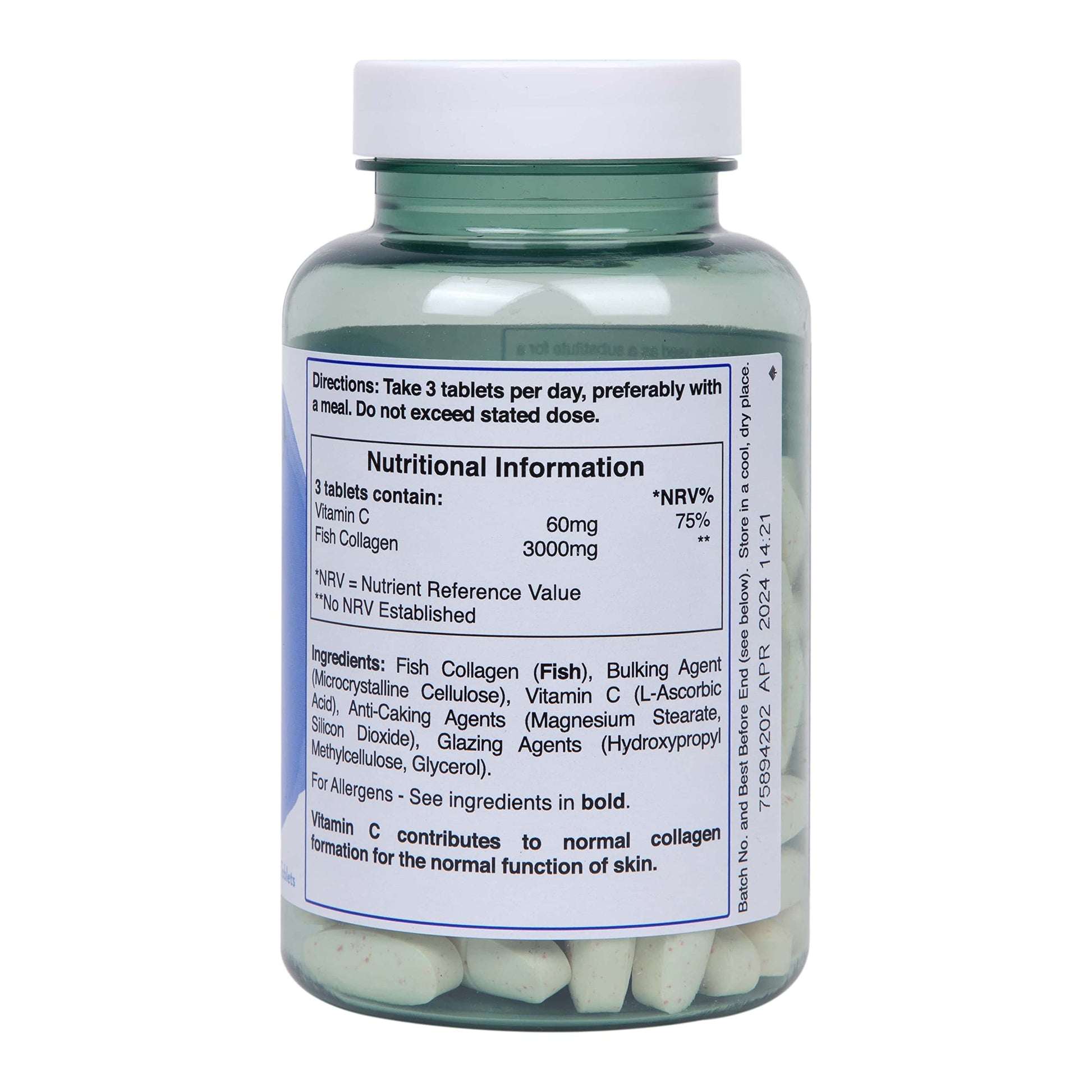 Holland and Barrett Marine Collagen with Vitamin C 3000mg 90 Tablets Holland & Barrett